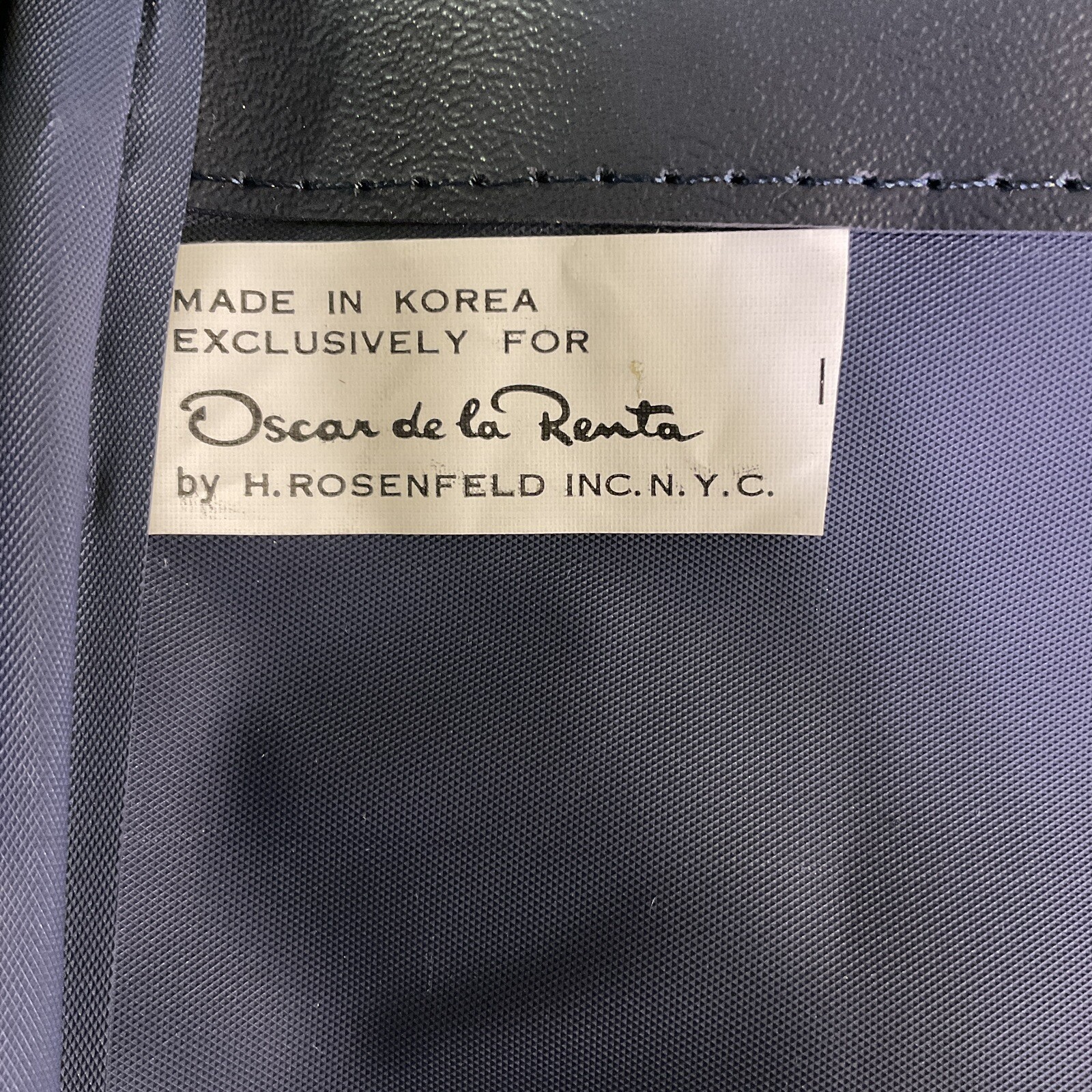 Vintage Oscar De La Renta Blue Red Tweed Travel Bag Luggage 14″ X 24″