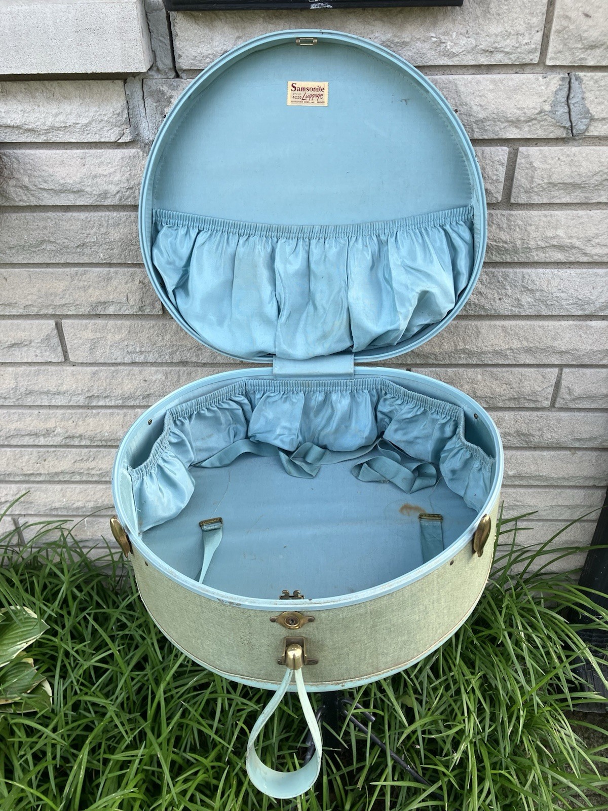 Vintage Samsonite Hat Box / Train Case – Style 4220 – Blue Shwayder Bros. Denver