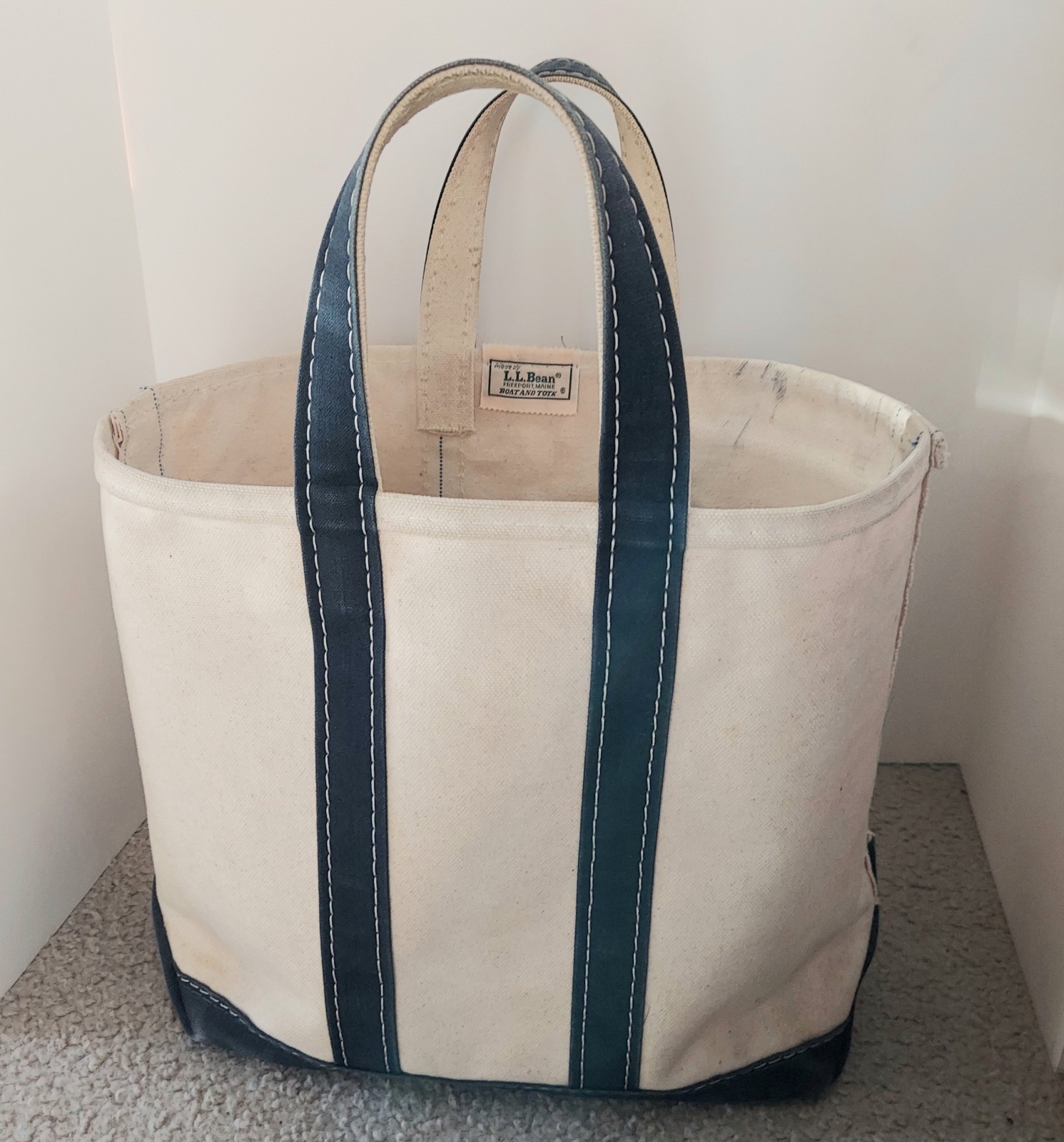 *L.L.Bean* Open Boat &Tote Vintage Original Made In USA Canvas Tote Bag 11 x 14