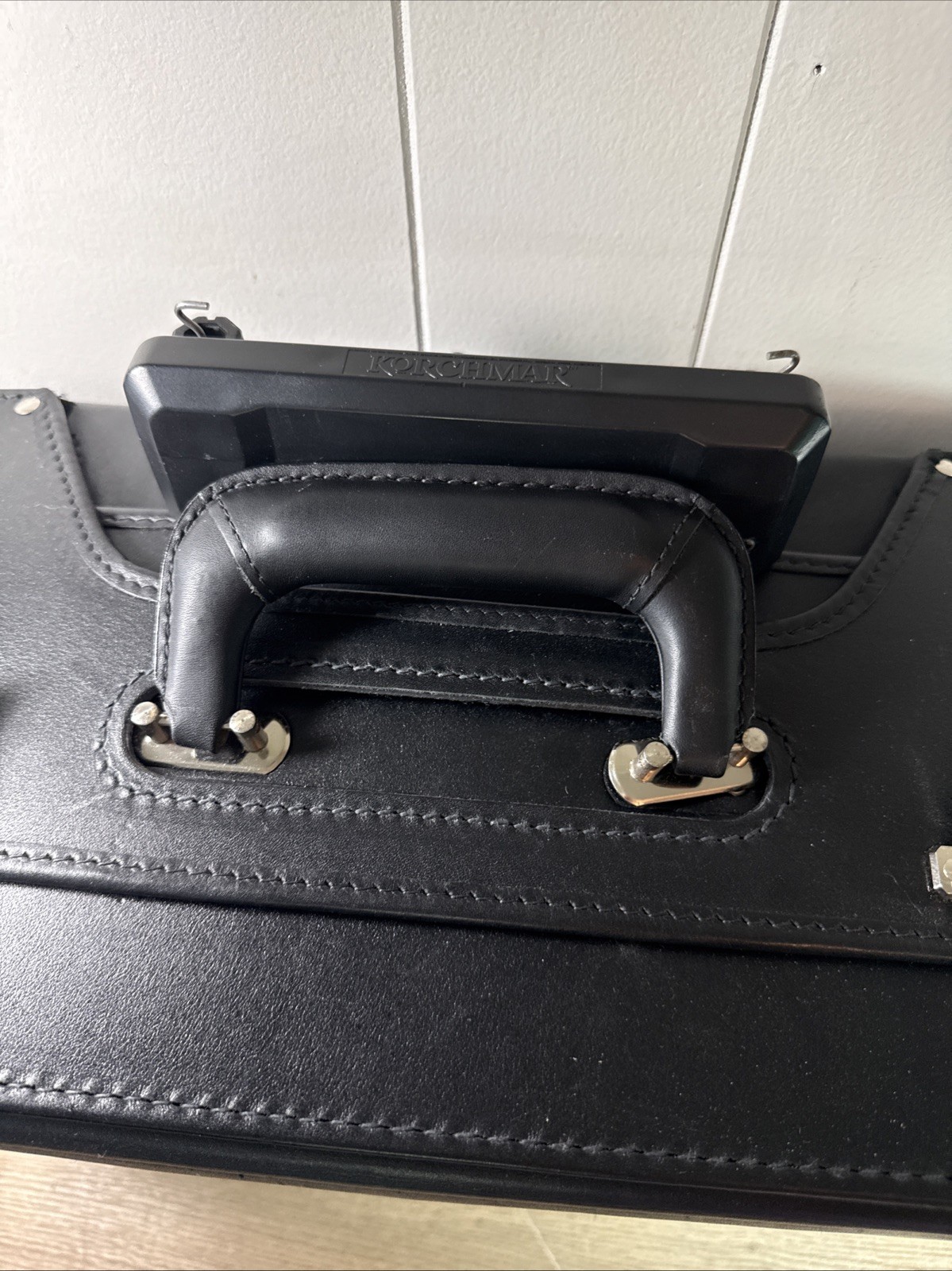 Korchmar Black Leather Attache Briefcase for Lawyers, Pilots, and Physicians