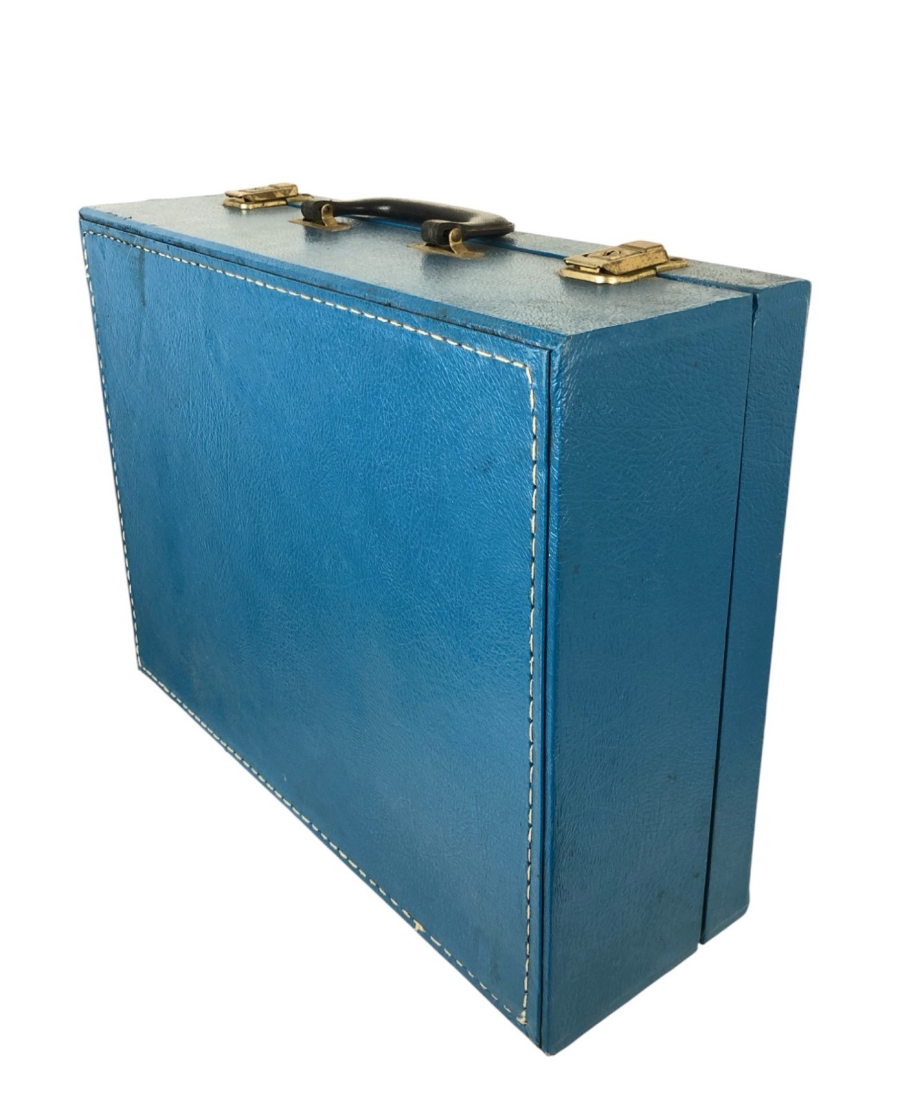 Vintage Marianna Blue Vinyl Briefcase Suitcase Roller Skates ? Cosmetology ?