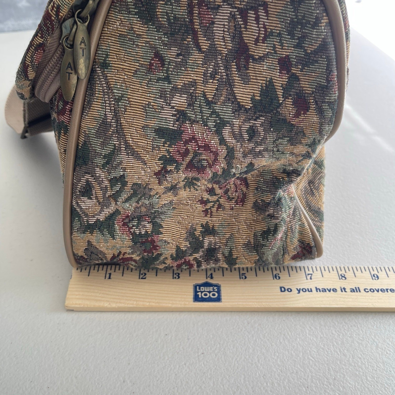 Vtg American Tourister Soft Train Case Luggage Make-up Carry-on Floral Tapestry