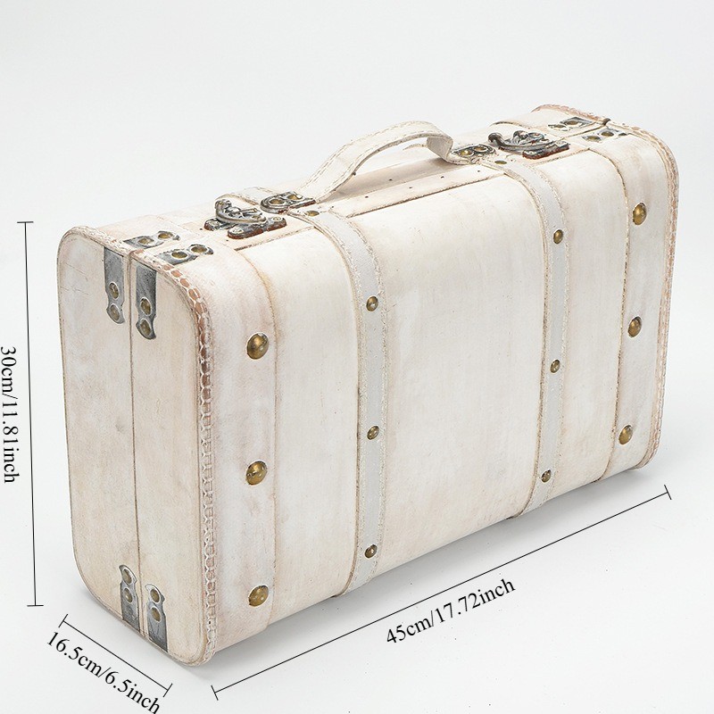 Vintage travel luggage retro distressed style handheld storage case
