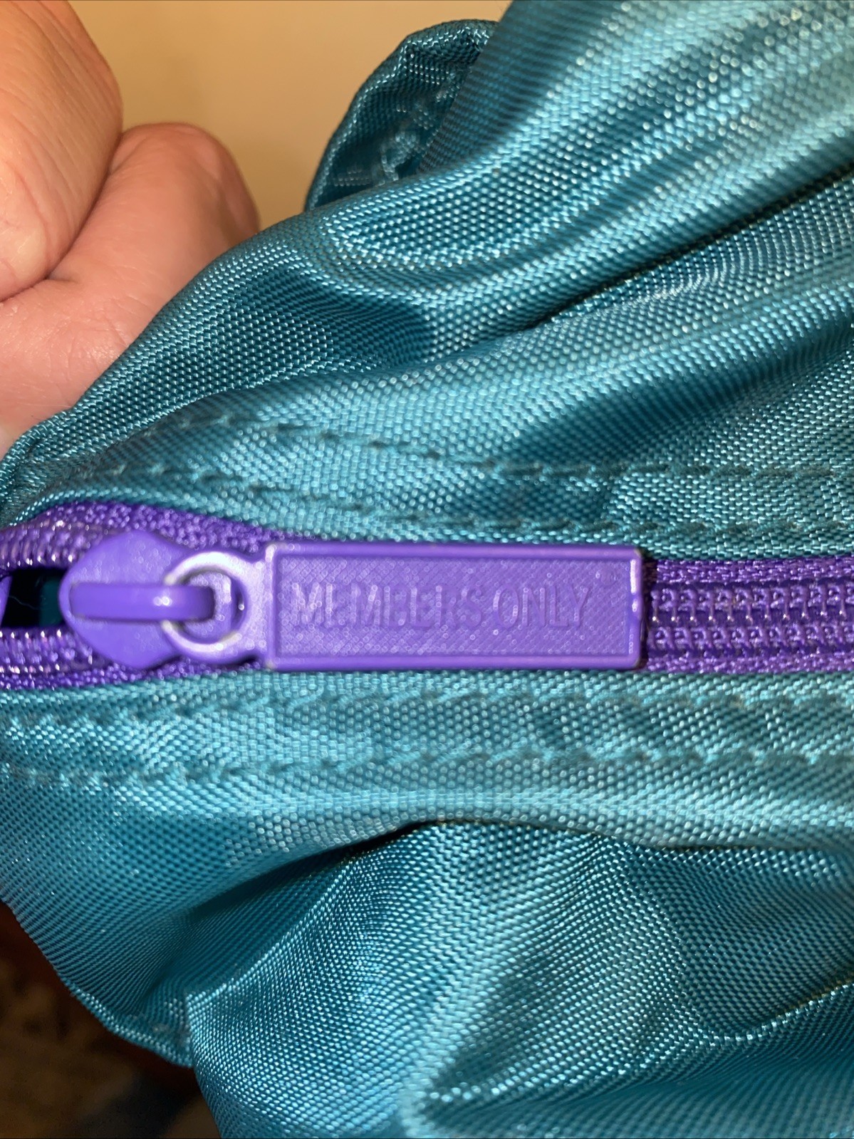 Members Only Bag Vintage 80s Duffel Bag Suitcase Teal and Purple