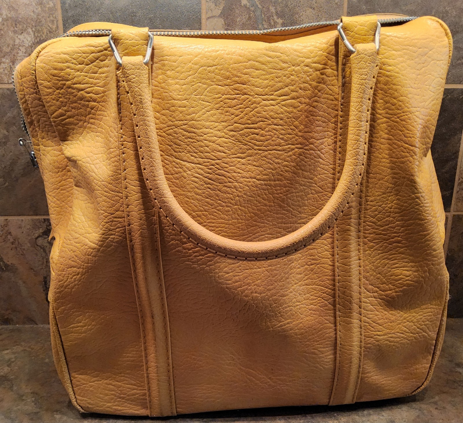Vintage Amelia Earhart Luggage Carry On Handled Weekend Bag Yellow