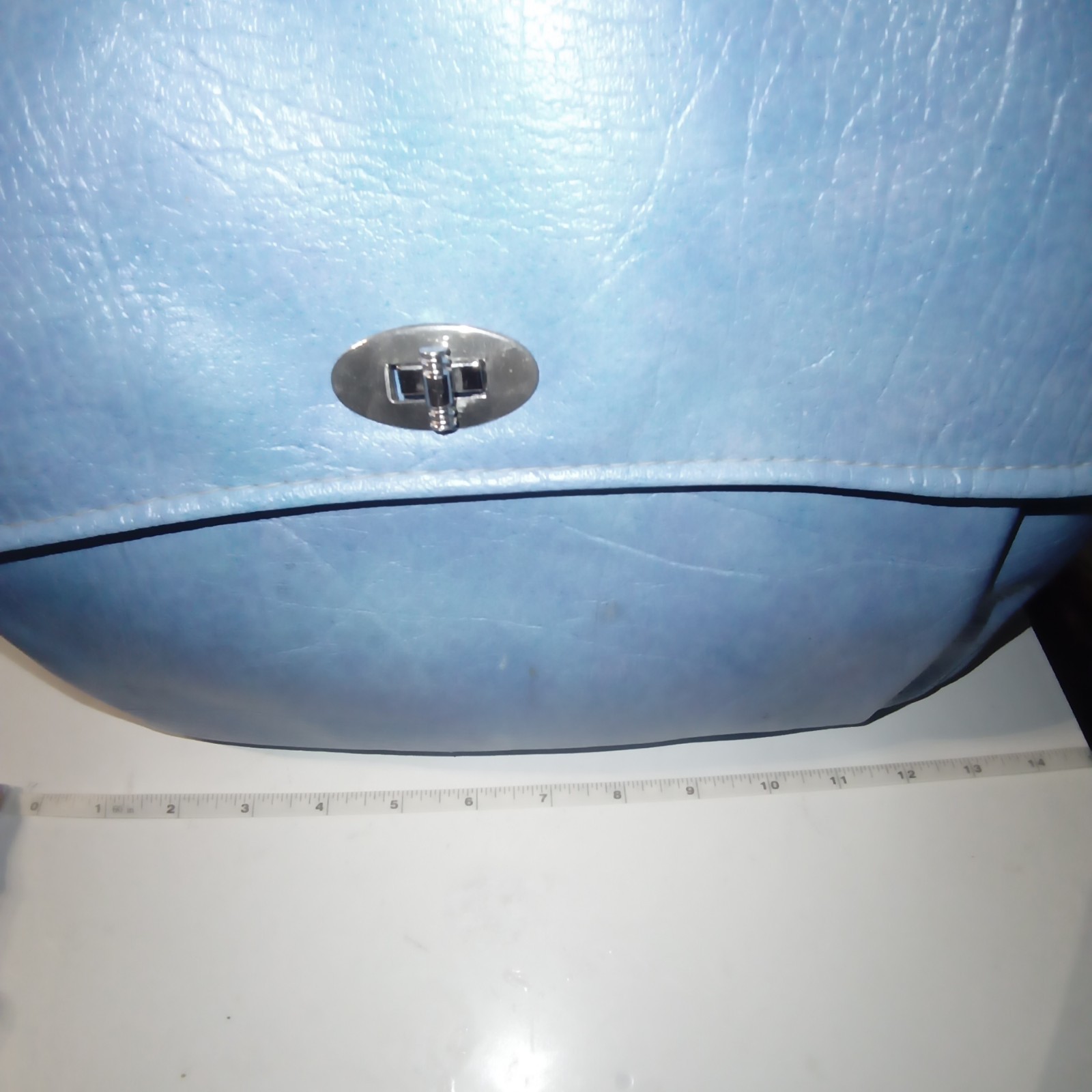 Vintage 1970s Samsonite Over Night Bag Silhouette Blue Faux Leather Carry On