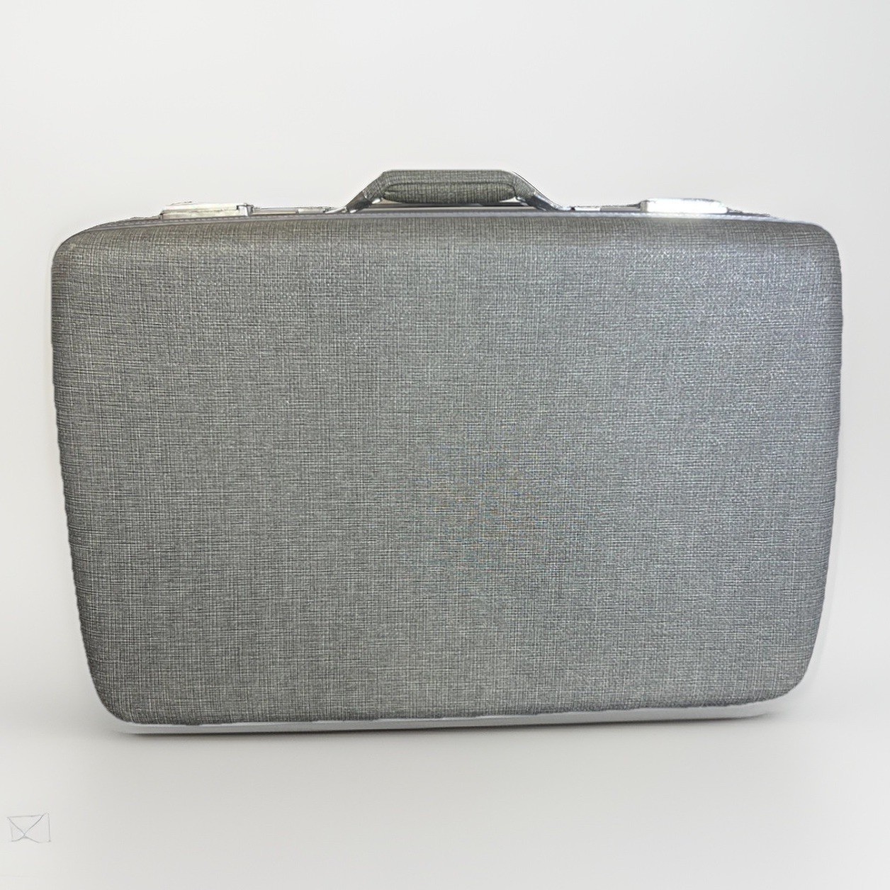 VTG 1960’s American Tourister Gray Hard Shell Suitcase Luggage w/Key 24″