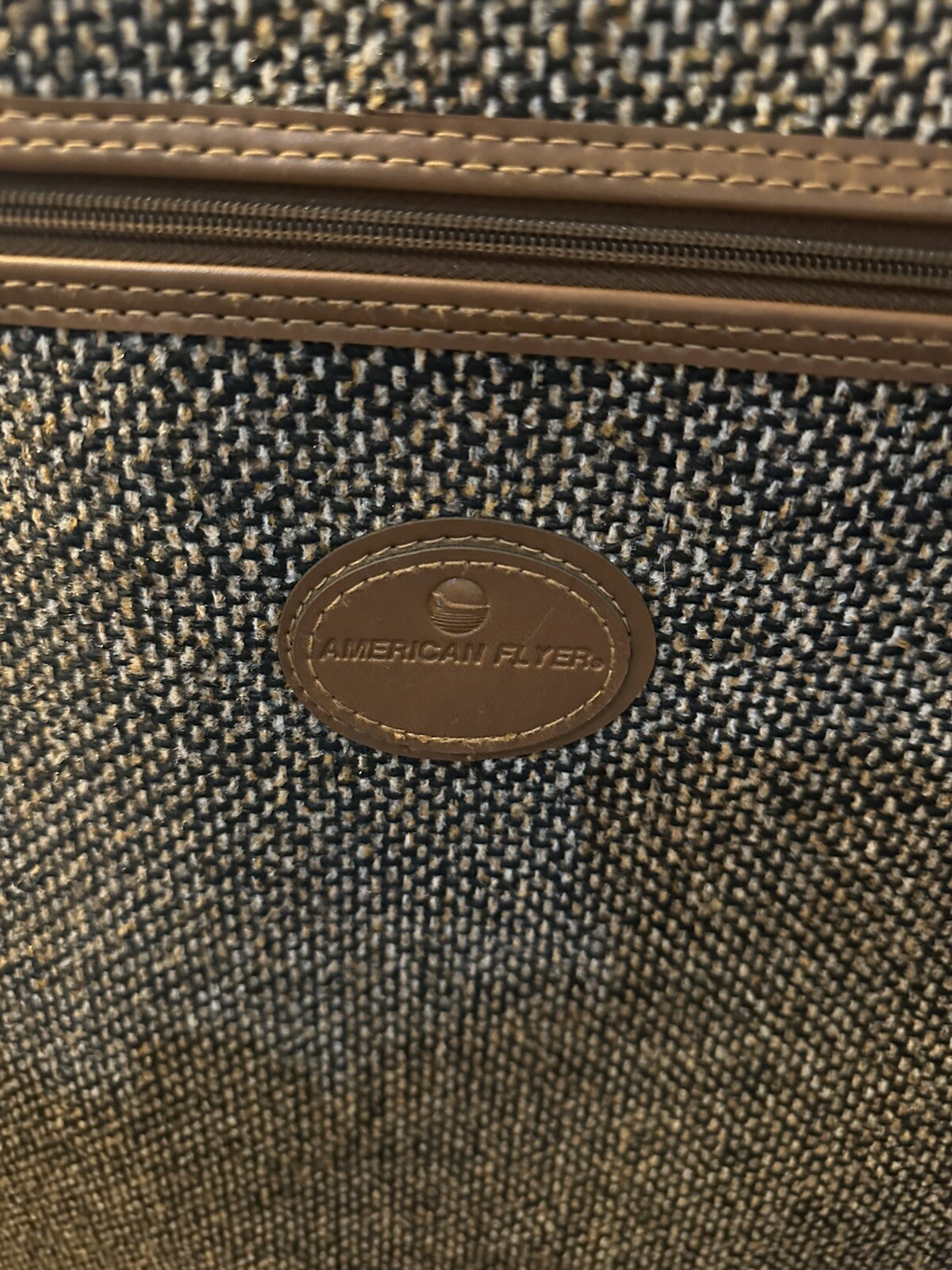 Vintage American Flyer Tweed Suitcase