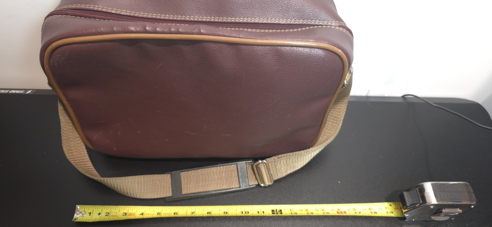 Rare HTF Vintage Jaguar Brand Brown Leather Travel Bag 1980