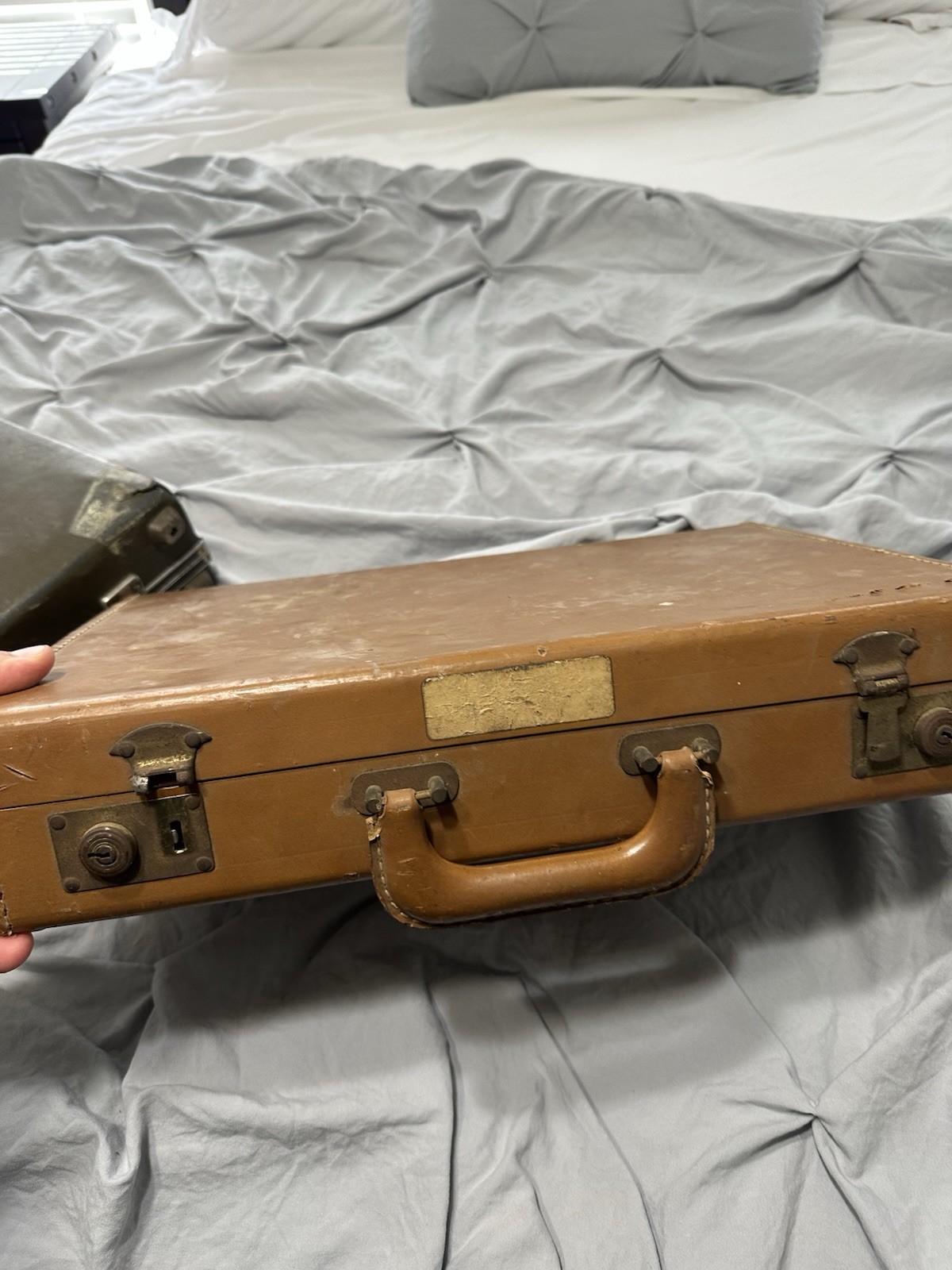 2 Very OLD Antique Leather Attache Case With A Dual Lock System