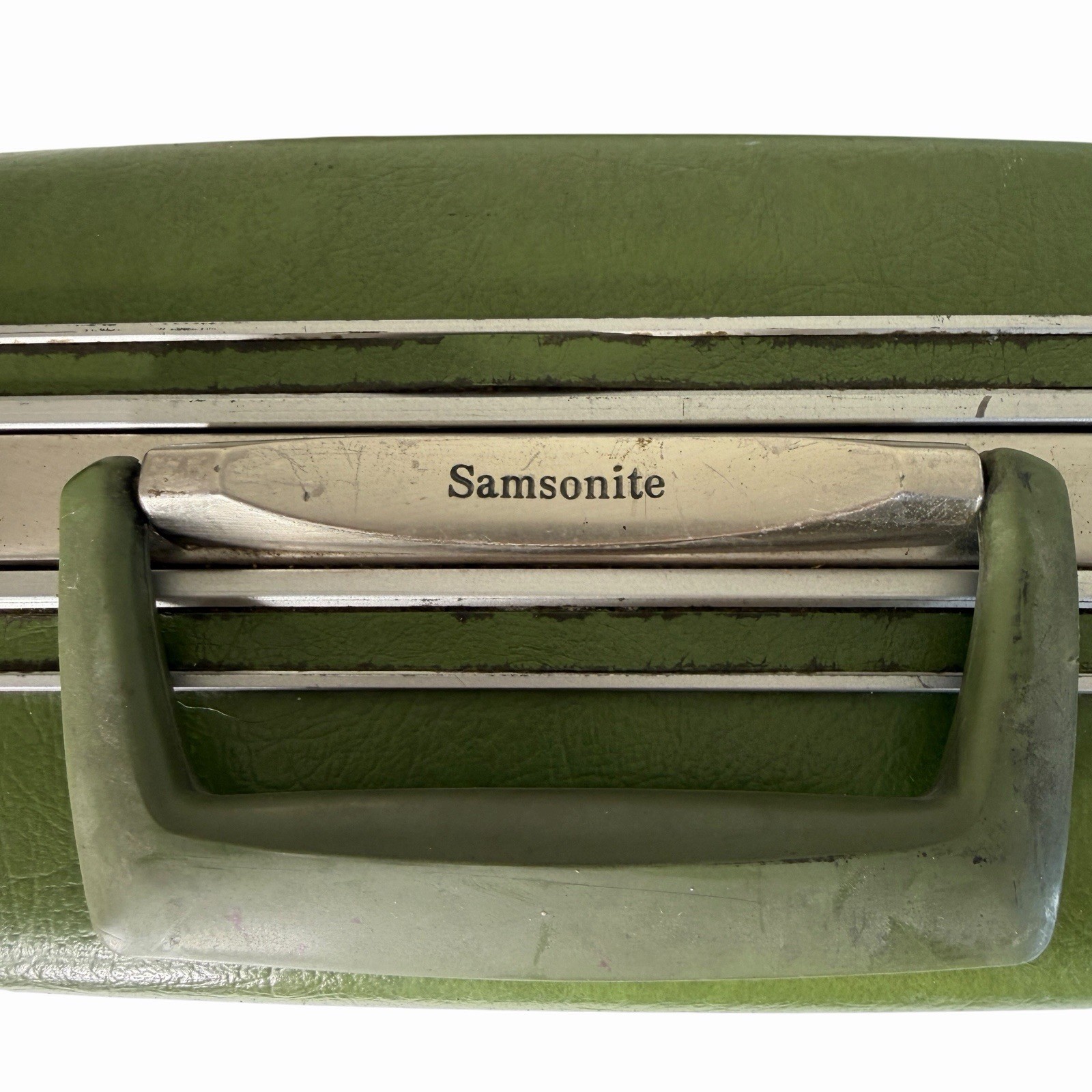 Vintage 1960s Samsonite Silhouette Ambassador Luggage Avocado Green USA Made