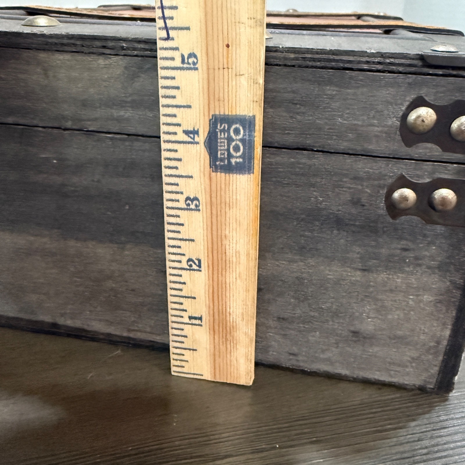 ~14.75”x10.5”x5.5”~ Old Wood Storage Box Suitcase Handle Photo Prop Multi-Use