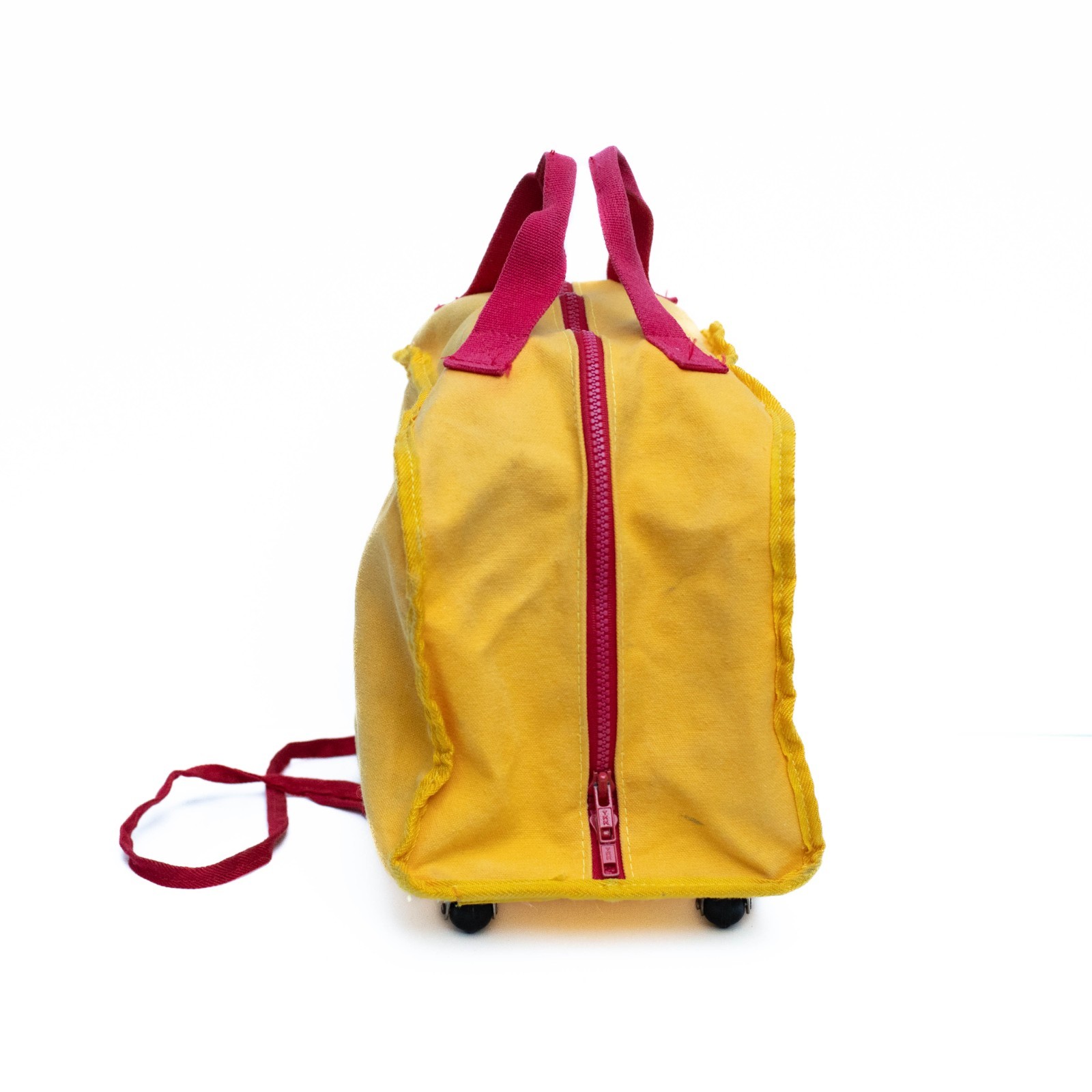 Vtg Marimekko Rolling Bag w/ Leash Children’s Travel Toy Tote 1982 Yellow Red