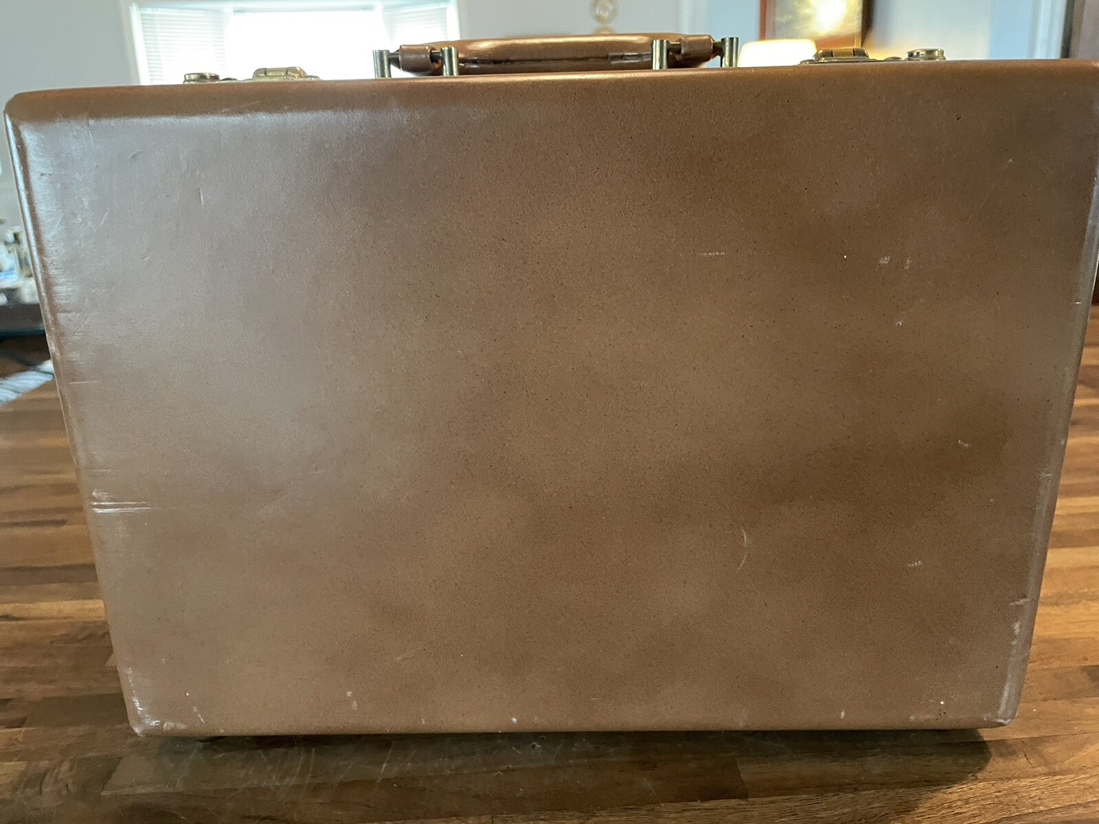 Vtg Winship Luggage Boston Vanity Toiletry Case Lock w/Key Pink Satin Lining