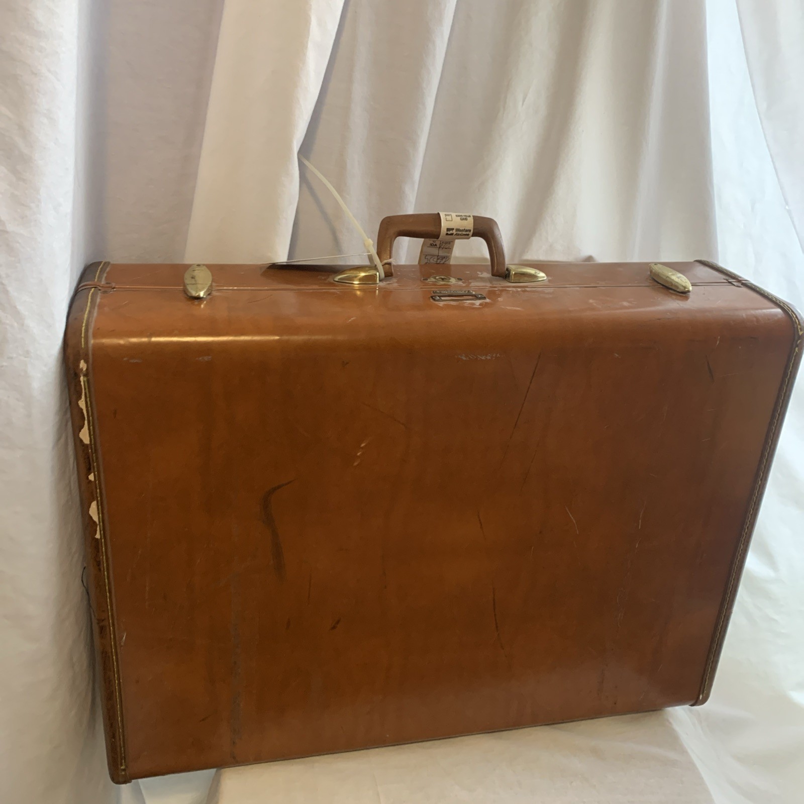 Vtg Samsonite Shwayder Bros Luggage Suitcase Brown Hard 4636 USA See Damage Pics