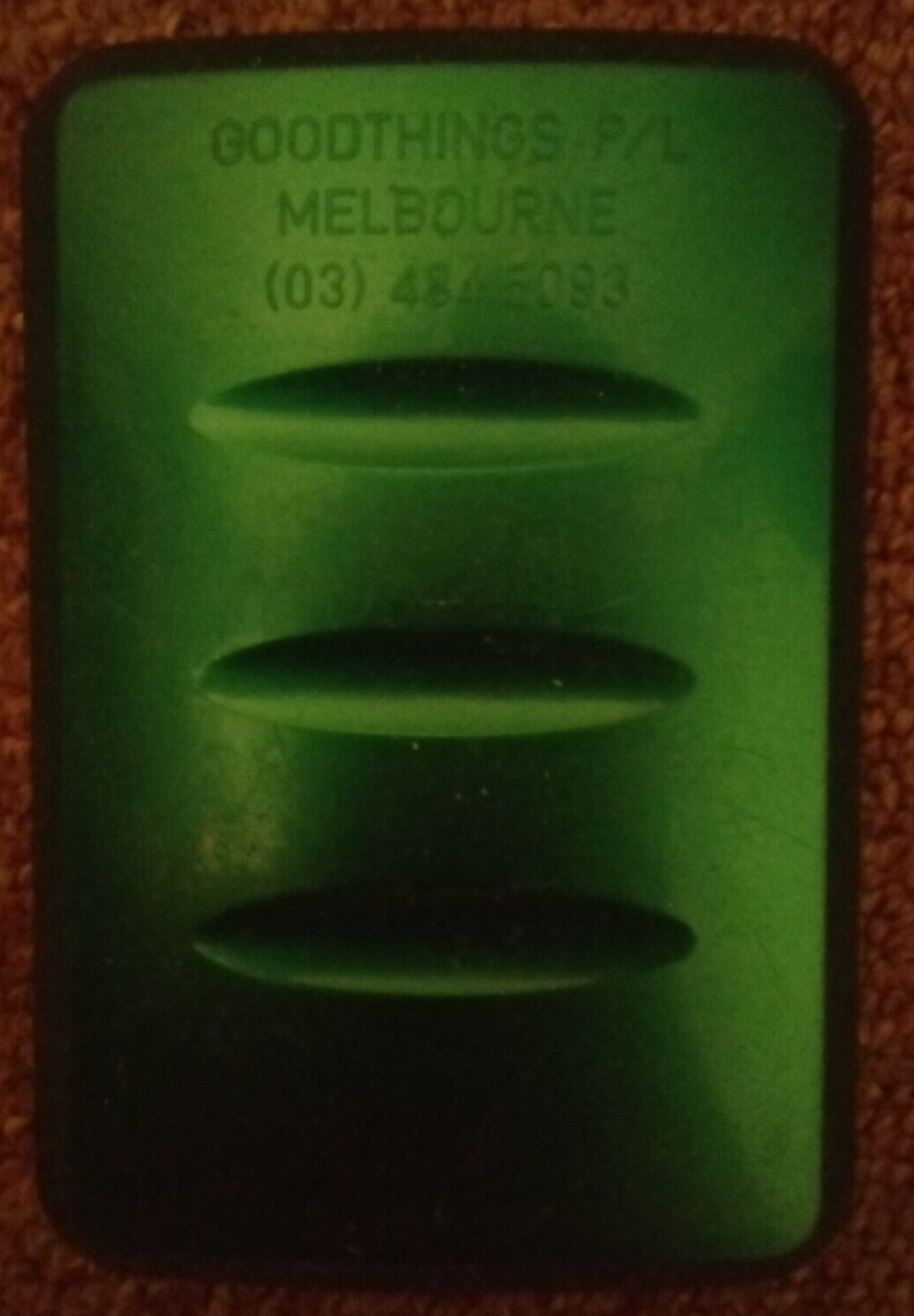 VTG 2000s Good Things P/L Melbourne (Australia) Green Plastic Travel Soap Case