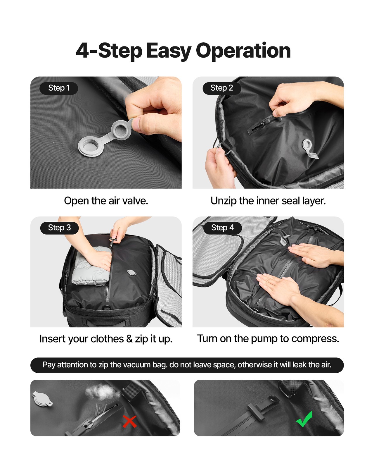 VEVOR Vacuum Travel Backpack 65L Expandable Vacuum Seal Compression Backpack