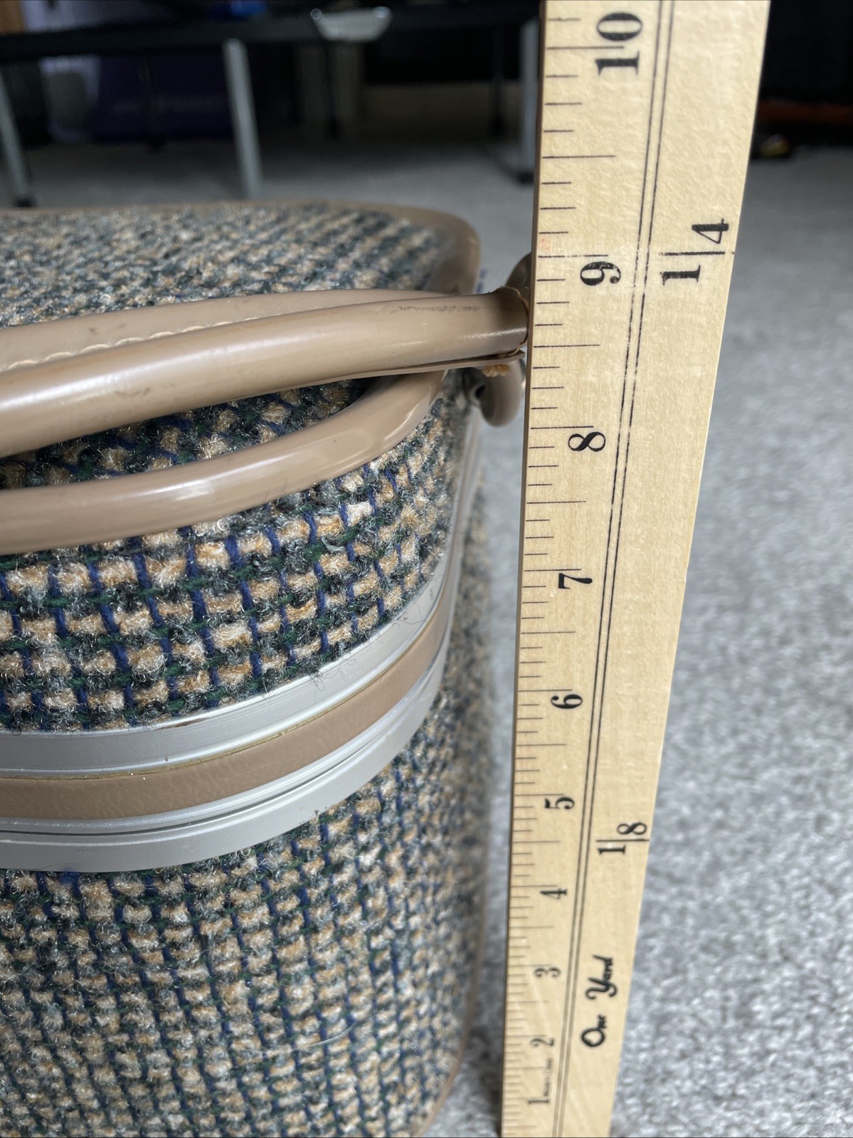 Vintage 60s Train Case Skyway Travel Retro 1960s Tweed Makeup Luggage Combo Lock