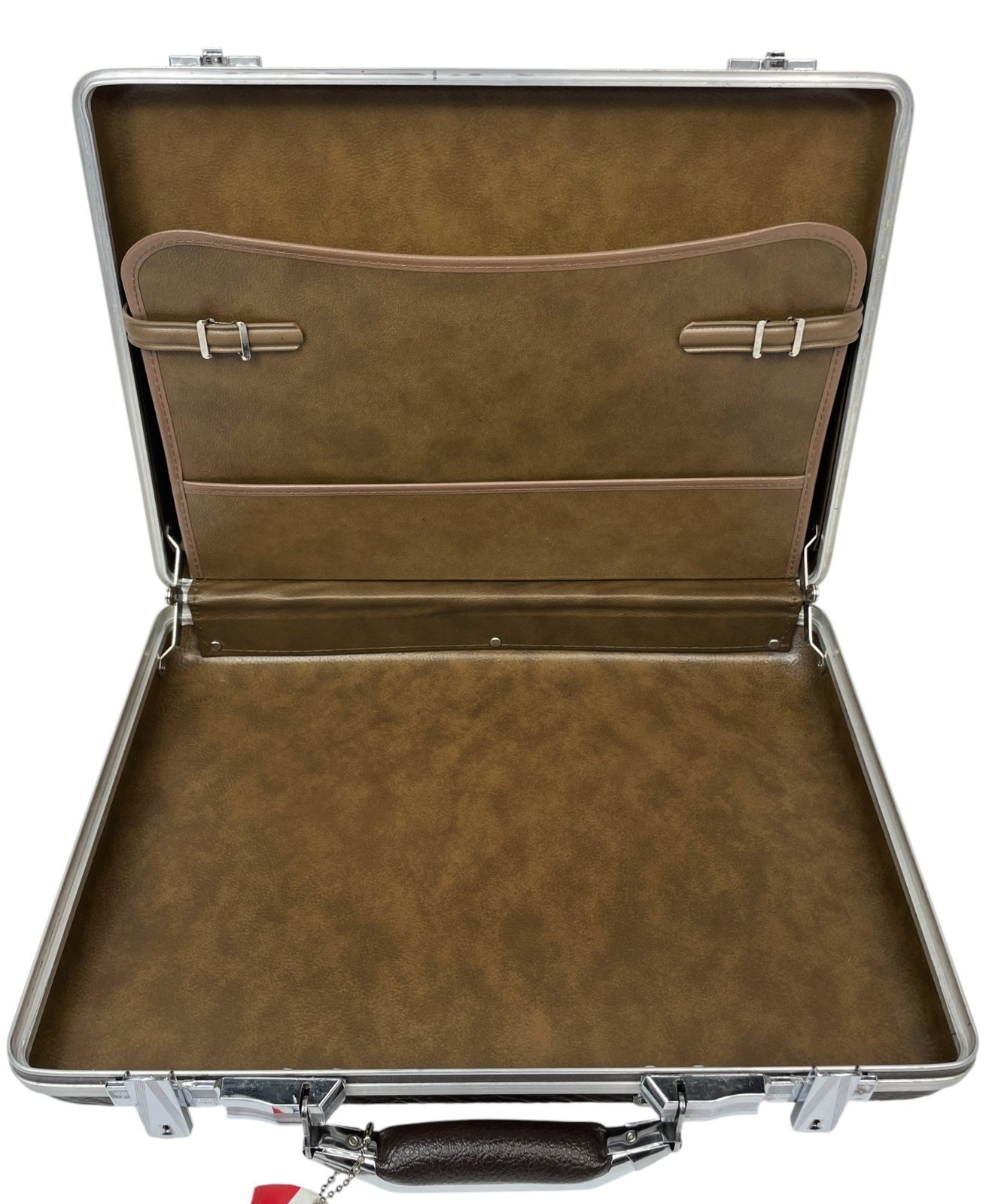 Vintage American Tourister Brown Hard Shell Escort Briefcase Orig Luggage Tag