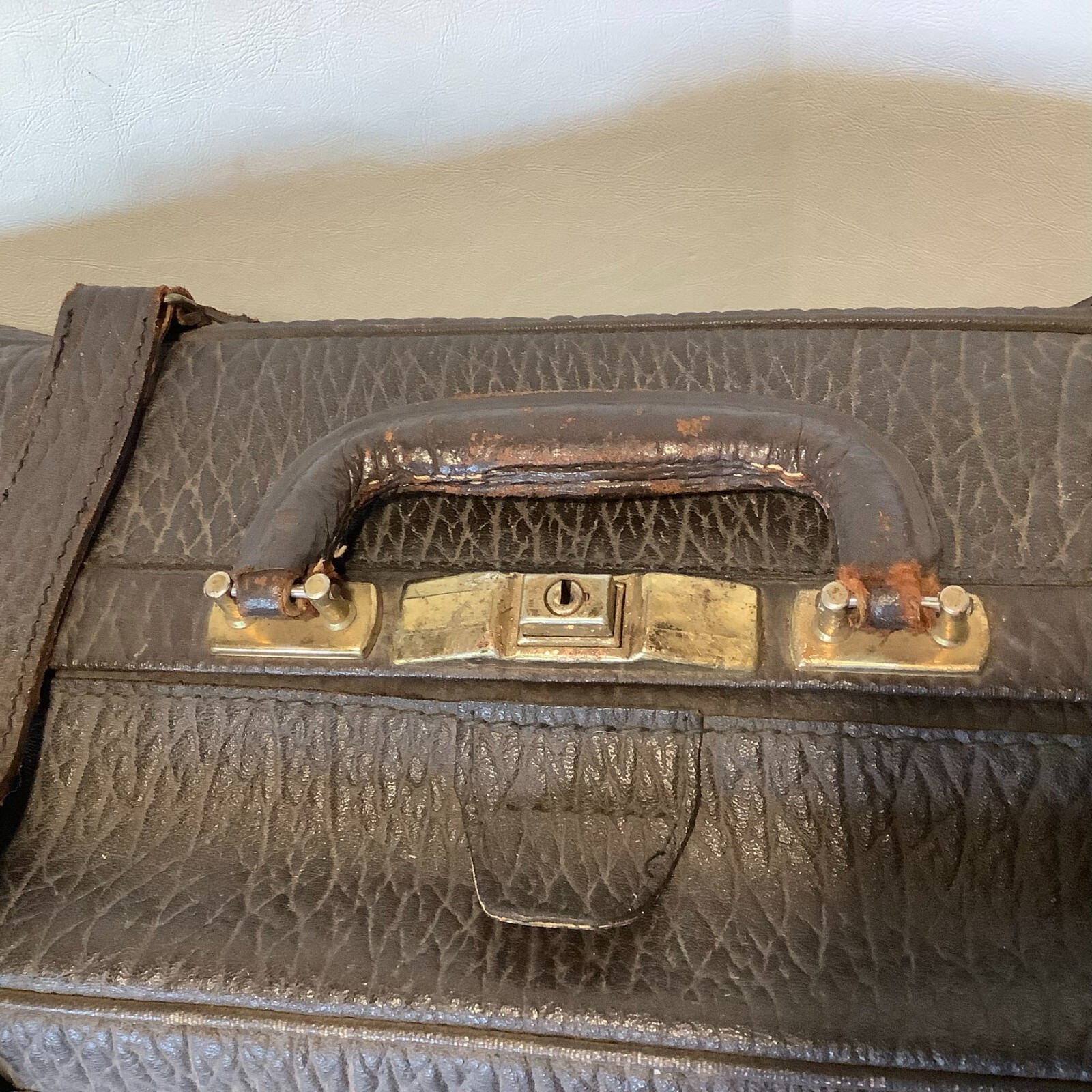 Vintage Tanners Council of America Split Cowhide Leather Suitcase