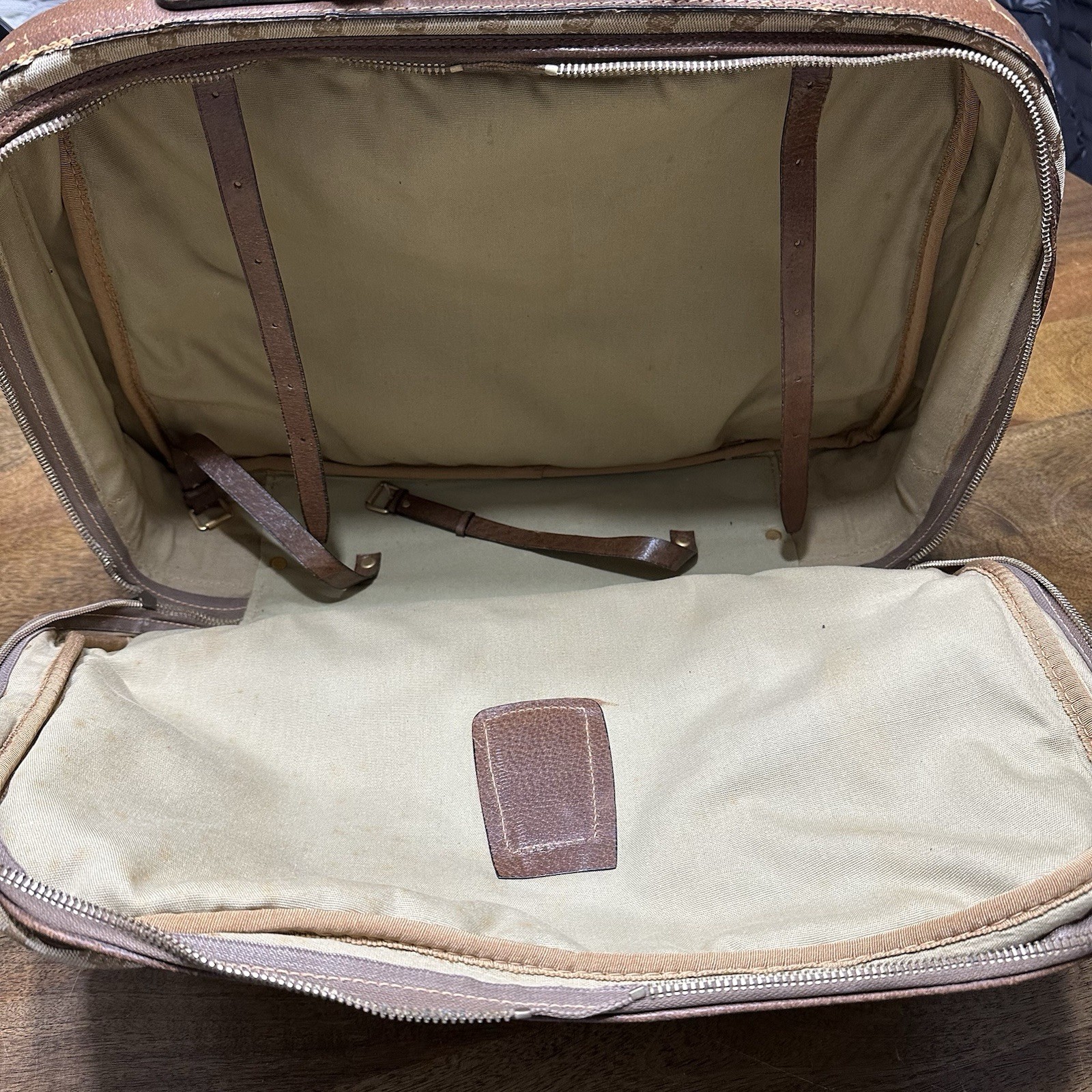 Vintage 60s Gucci Luggage Suitcase Travel Bag Monogram