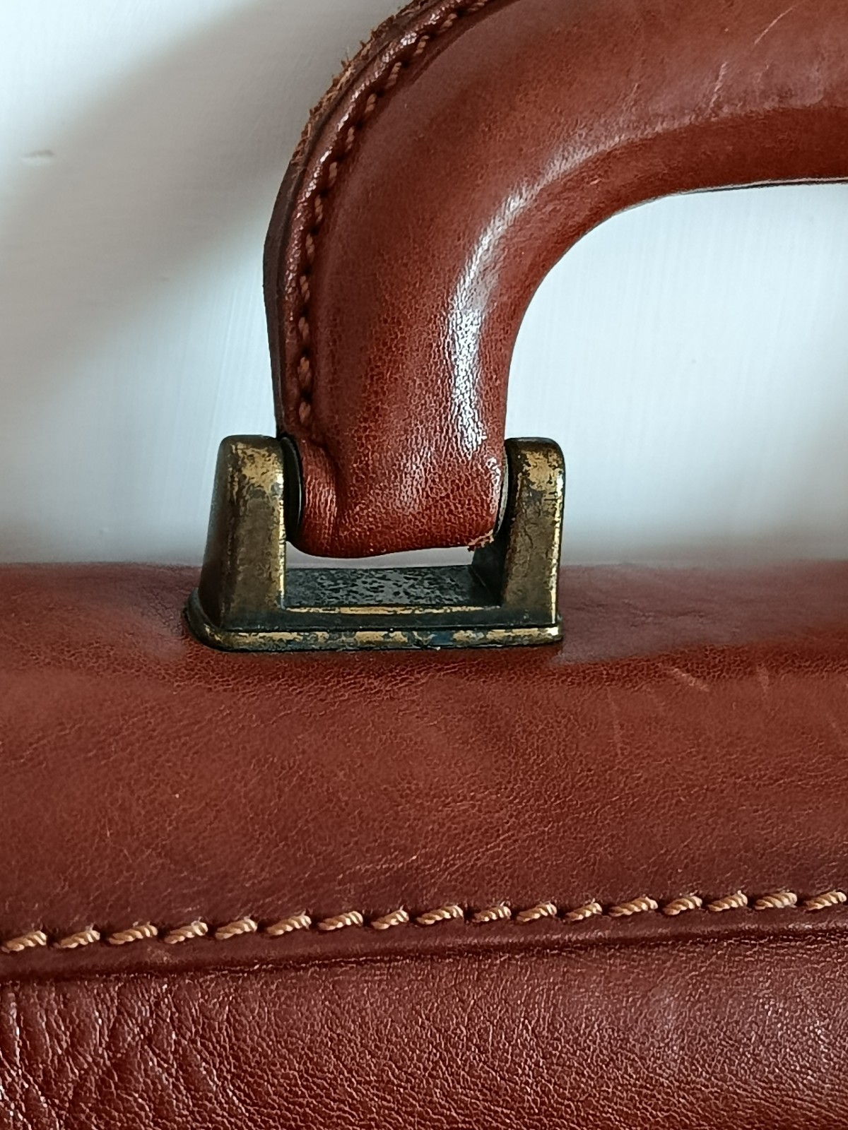 Vintage Genuine Leather Garment Bag Suit Carrier Travel Case Made in Italy