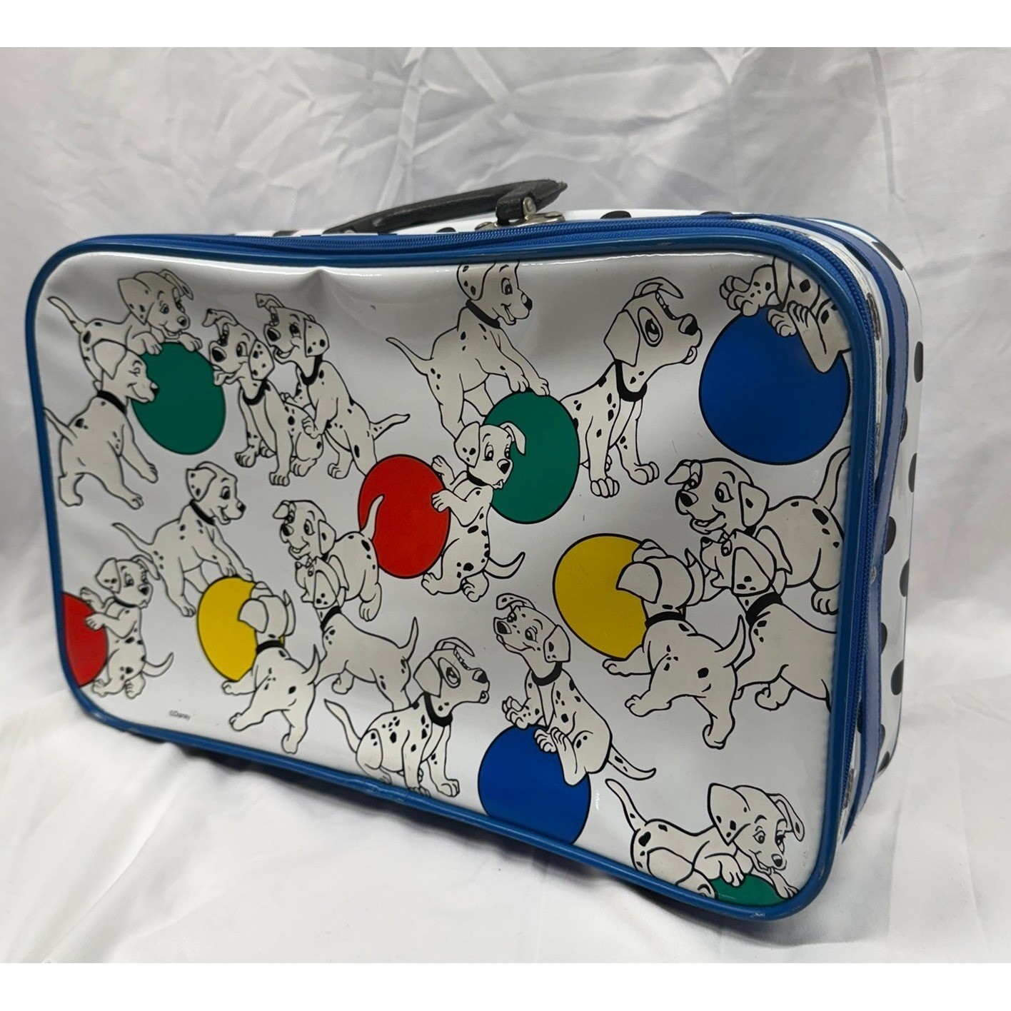 Vintage 90’s Walt Disney’s 101 Dalmatians Kids Vinyl Graphi Puppy Print Suitcase