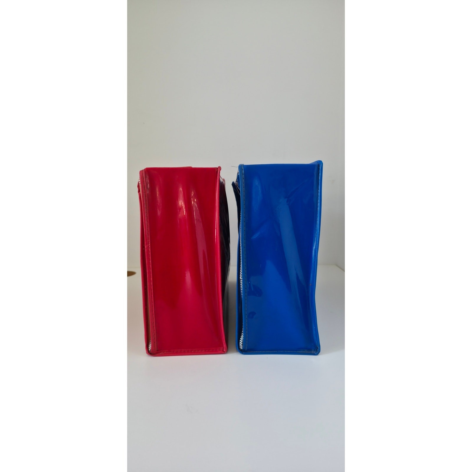 VINTAGE *NEW* 1970’s Vinyl Carrying Case Blue and Red Set of 2