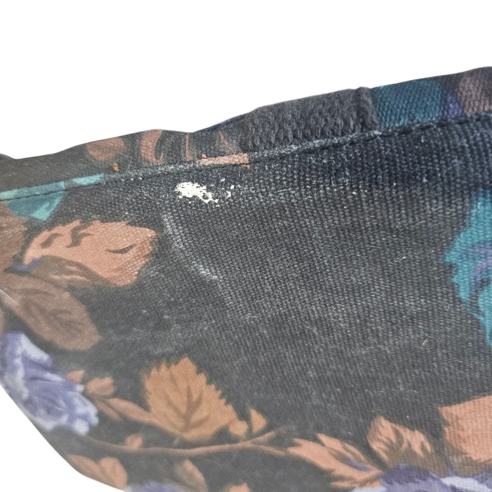 Vintage Gitano Floral Canvis Weekender Duffle Bag With Leather Handlea 90’s