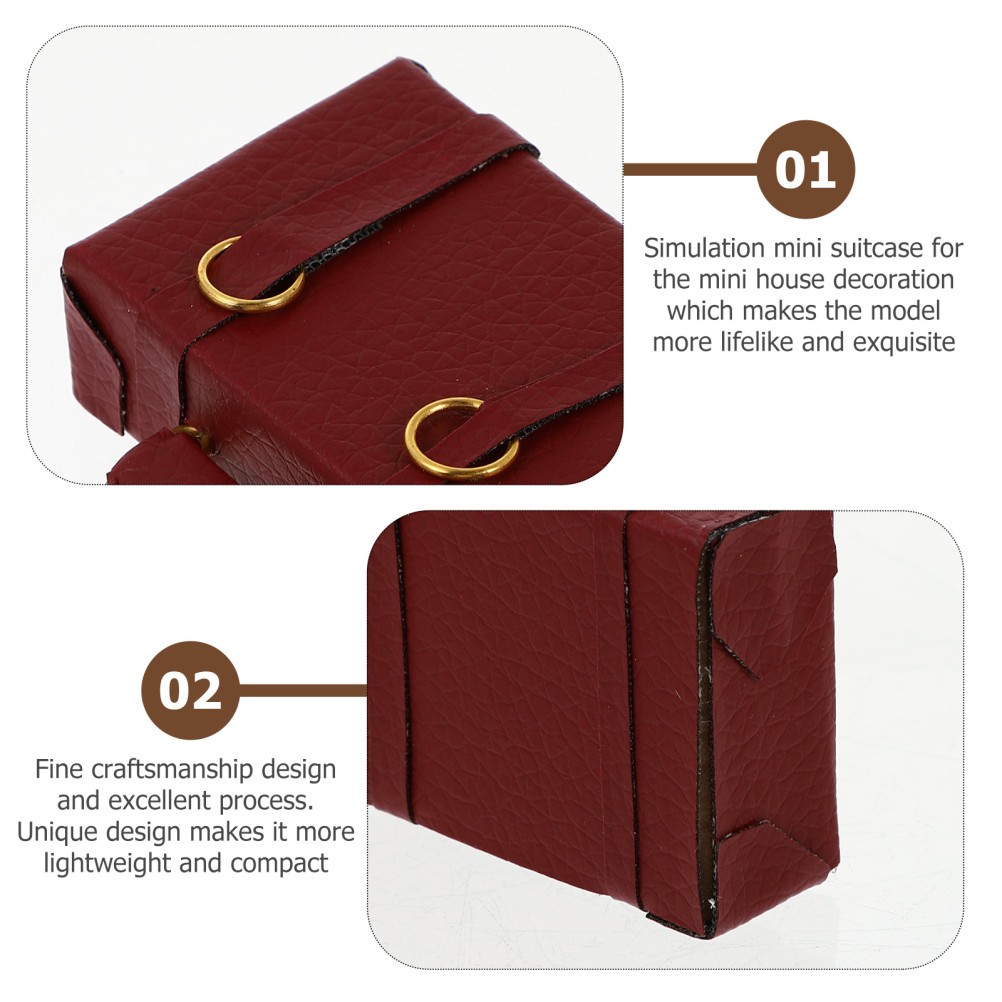 1pc Miniature Luggage Vintage Luggage Bag Mini House Decoration