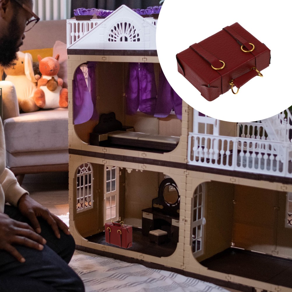 1pc Miniature Luggage Vintage Luggage Bag Mini House Decoration