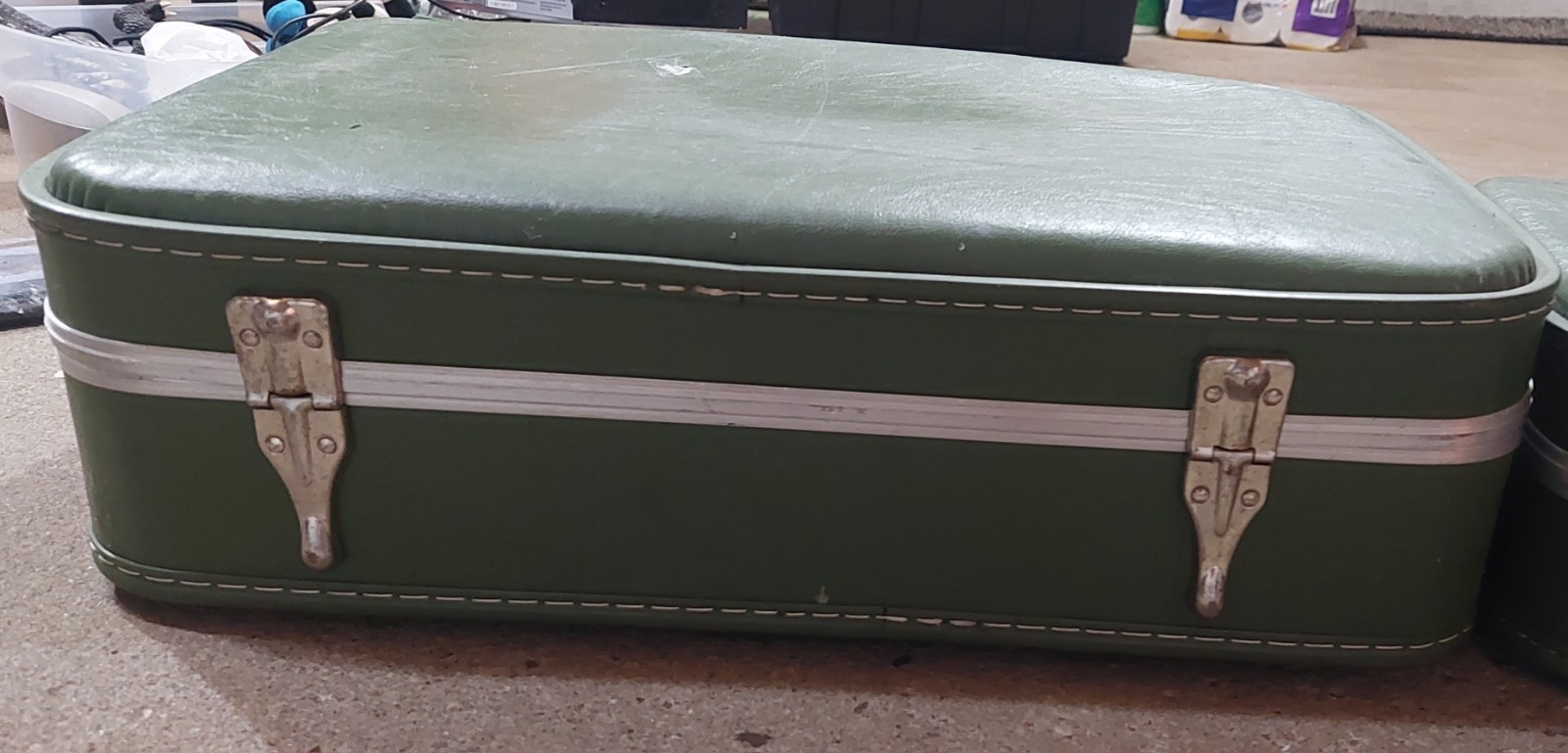 Vintage Set Of Luggage Matching 2 Piece Set Pea Green
