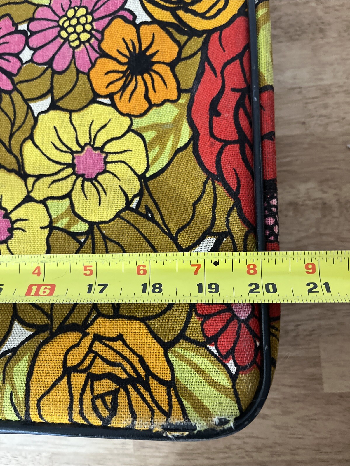 Vtg 1960’s 1970’s Flower Power Floral Suitcase Travel Bag Luggage Briefcase Mod