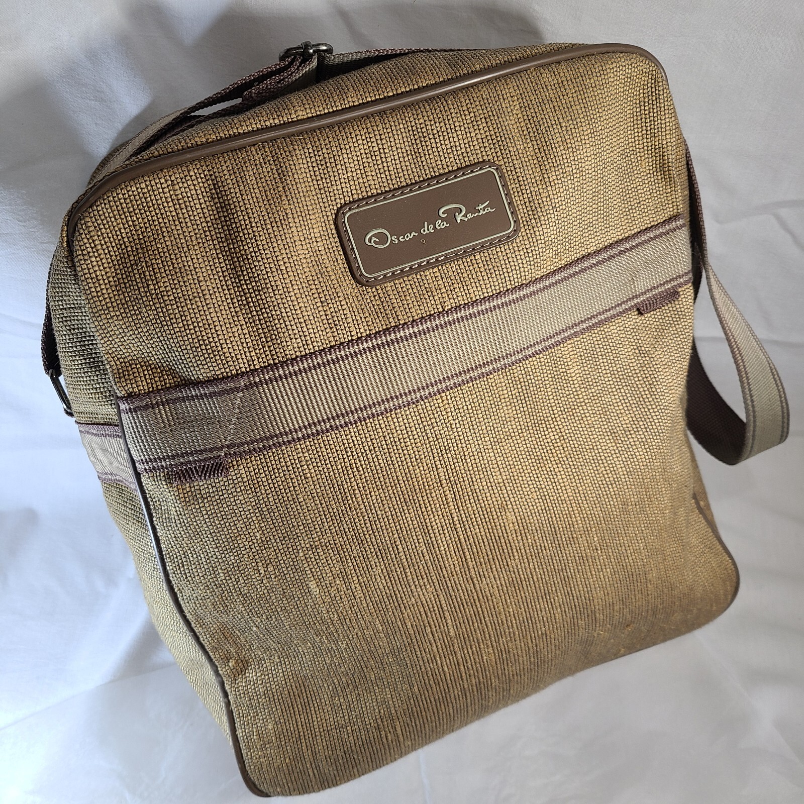 Vintage Men’s Oscar de la Renta 12″ x 13 Tweed Shoulder Bag/carry on/overnight