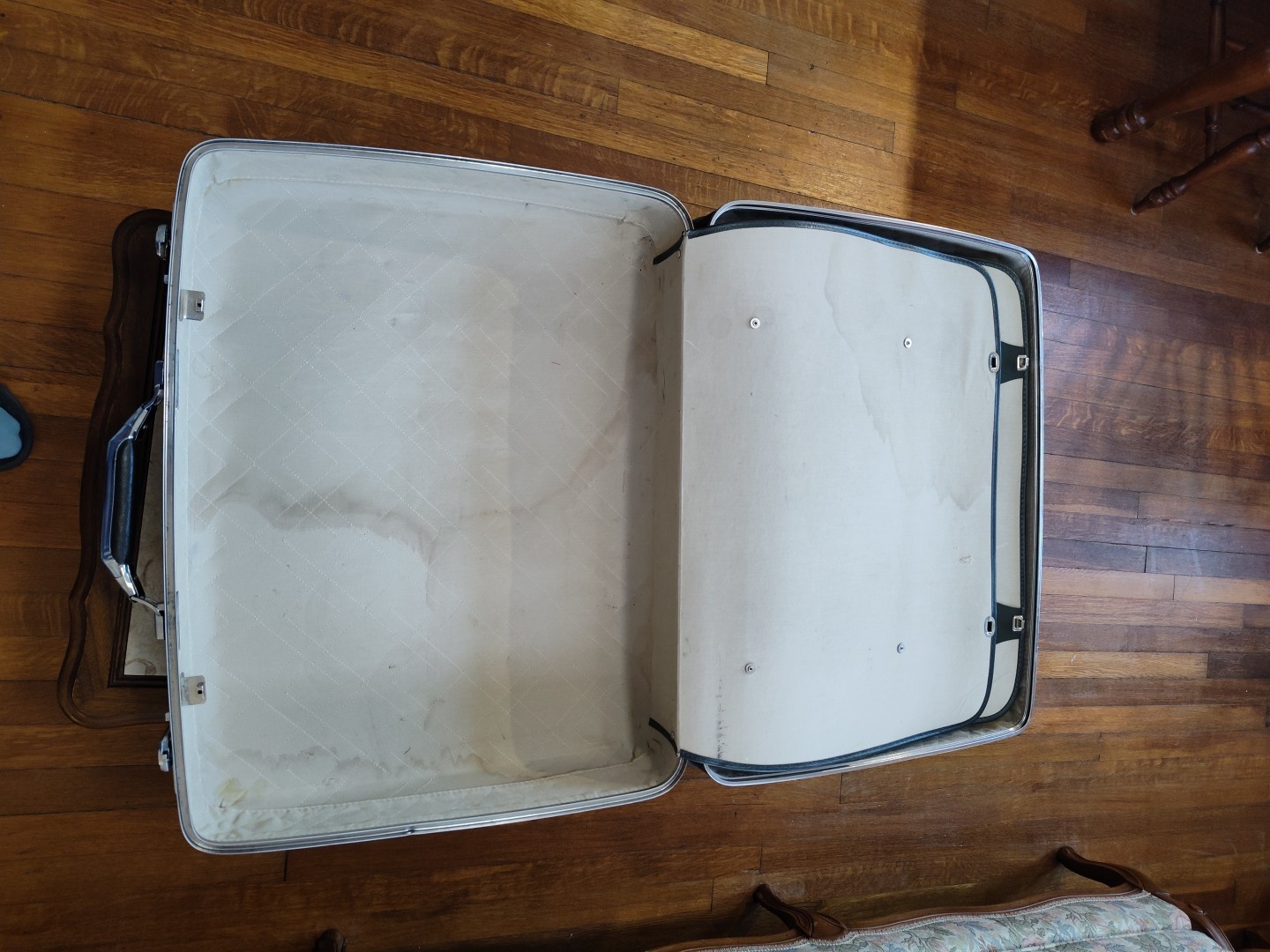 Vintage American Tourister Grey Hard Vinyl Shell Suitcase Luggage 25″X20″X8″
