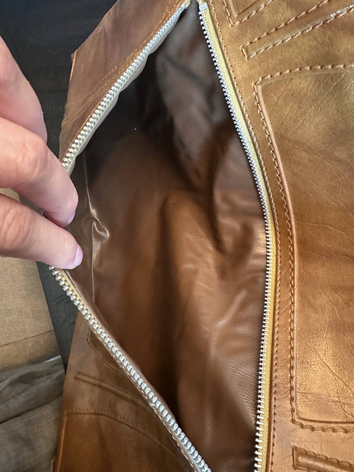 American Tourister Vintage Brown Faux Leather Duffle Bag 1970s Lightweight