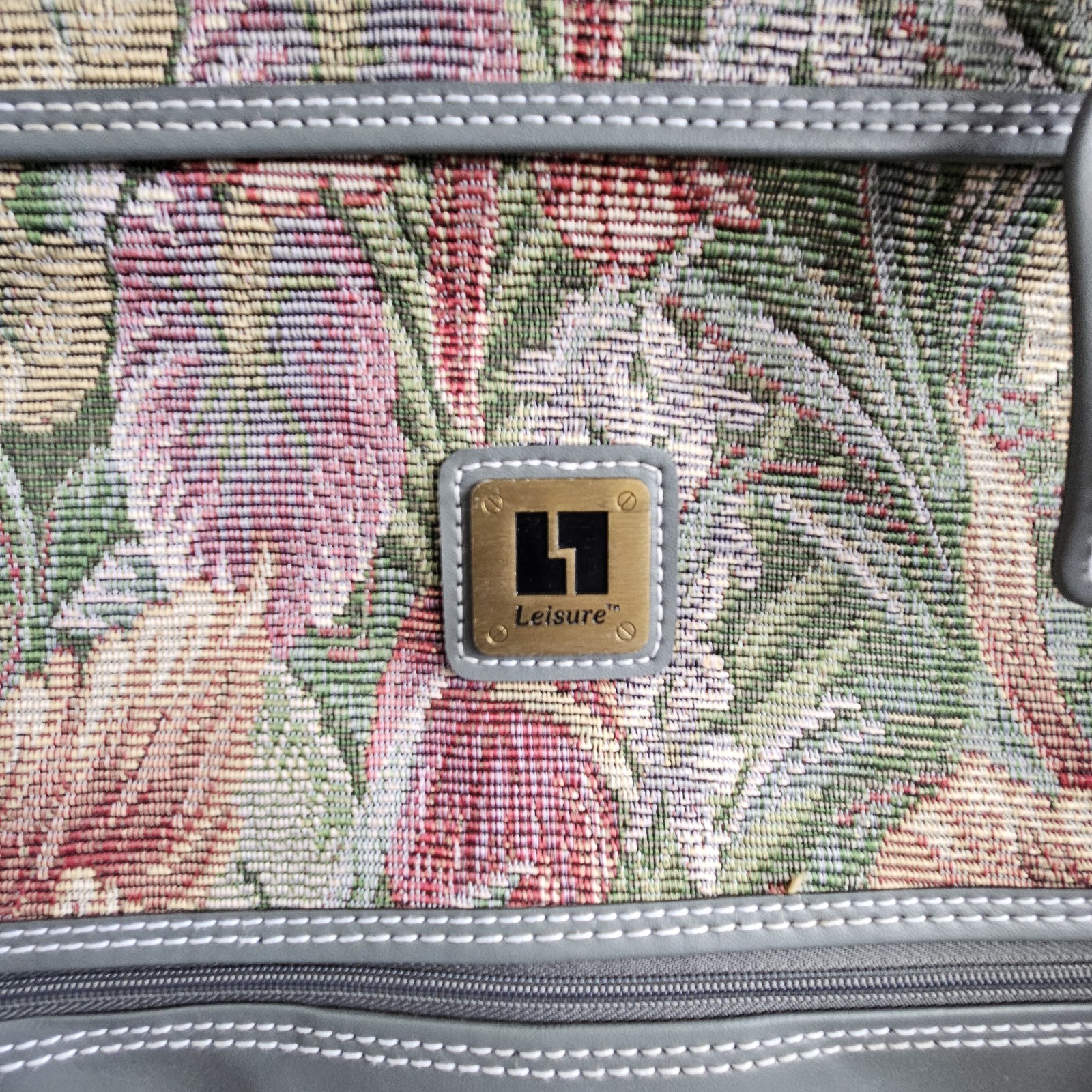 Vintage Leisure Wardrobe Travel Bag 80s Tapestry Carpet Bag Hangers Retro
