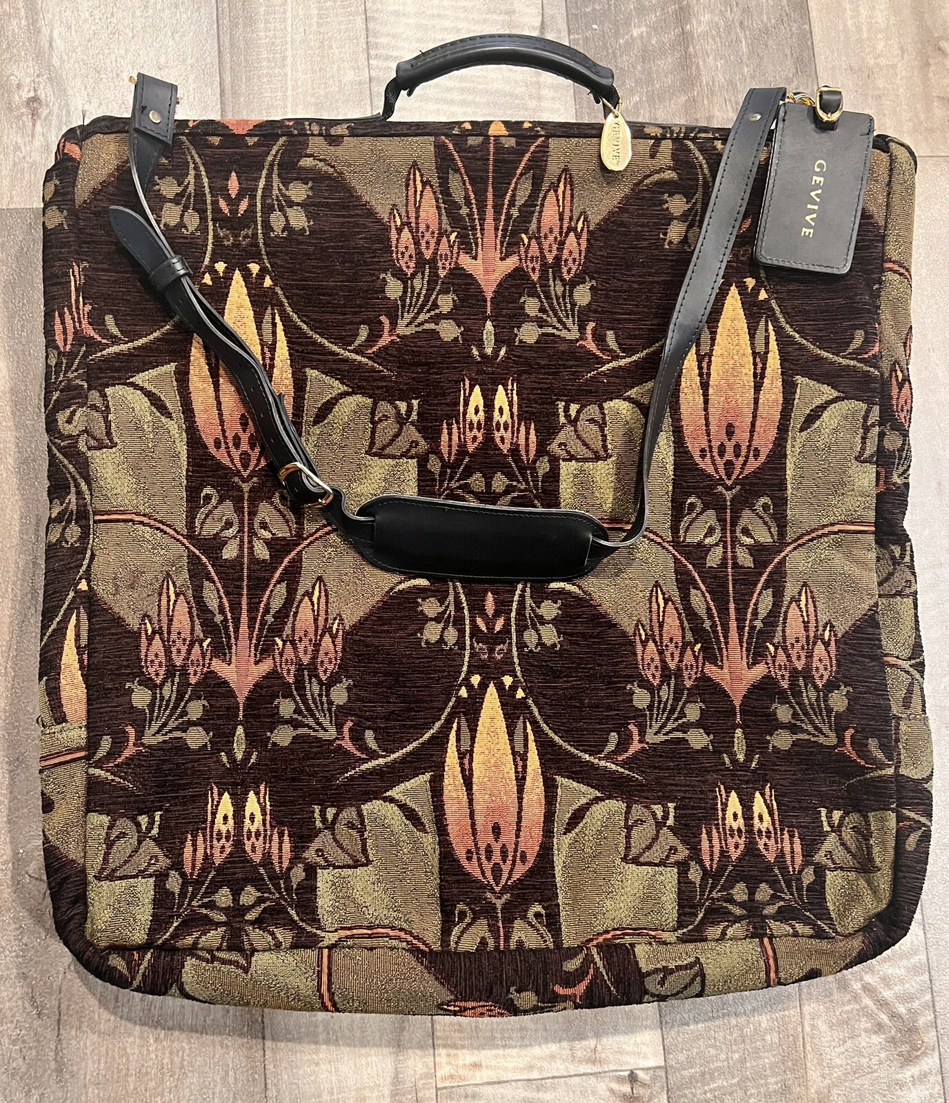 Vintage Gevive By Boyt~Tapestry Garment/Suit Bag~Approx. 48″TX24″W Folded