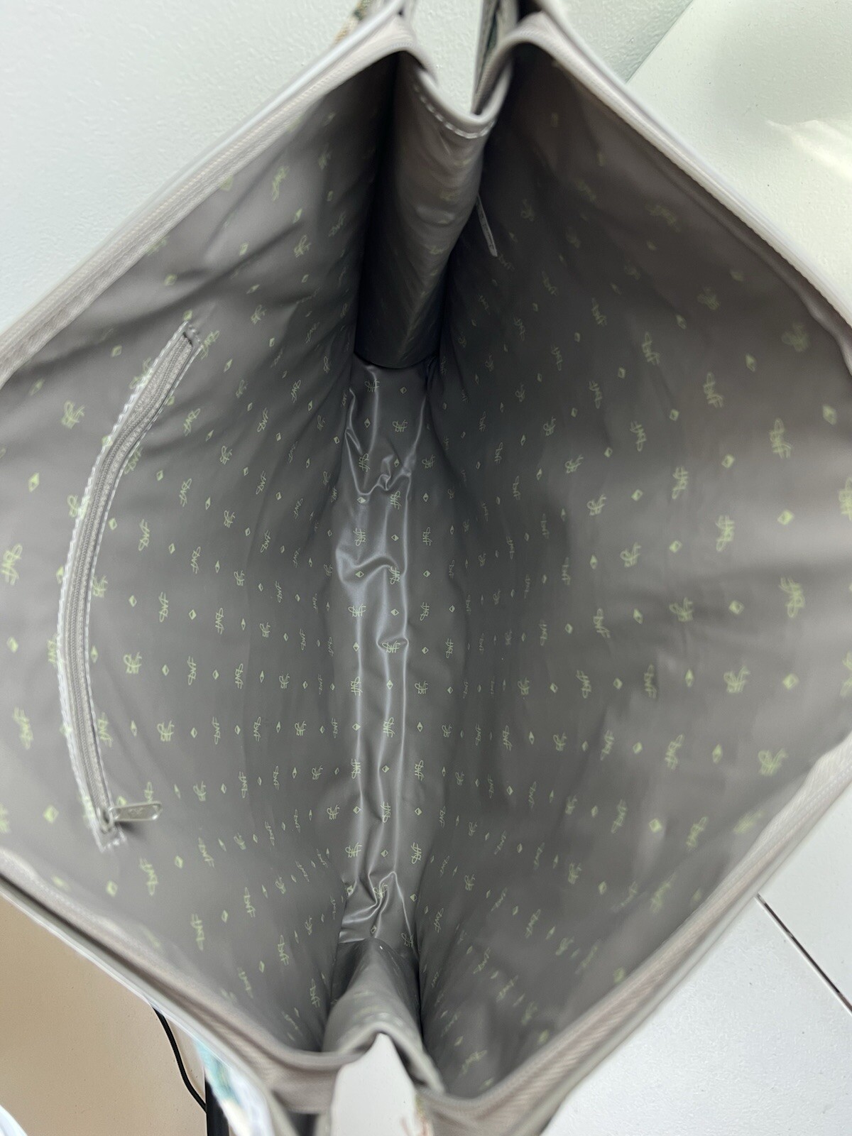 Diane von Furstenberg Vintage Gray Floral Tapestry Travel Bag Tote