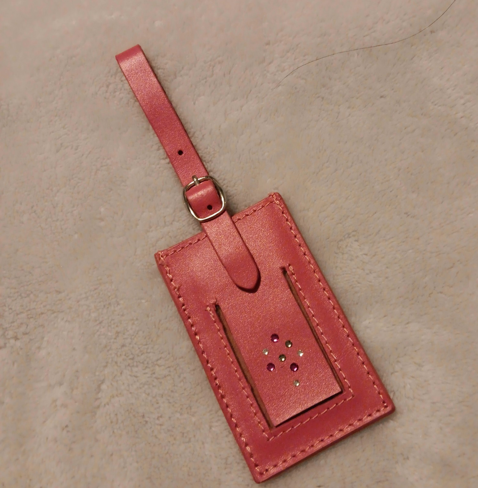 Swarovski Lugage Name Tag with color crystals.