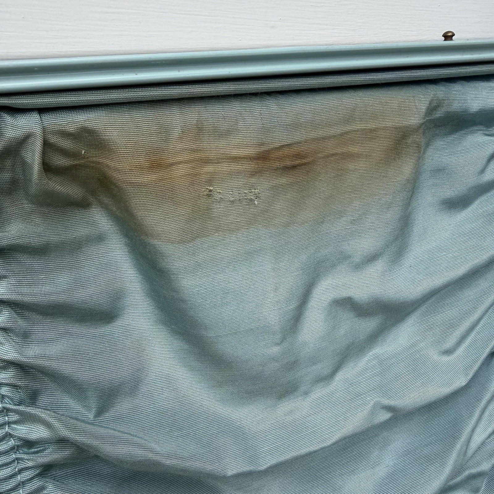 Vintage Samsonite Hardcover Teal Blue Suitcase 4221 Prop No Key NEEDS TLC