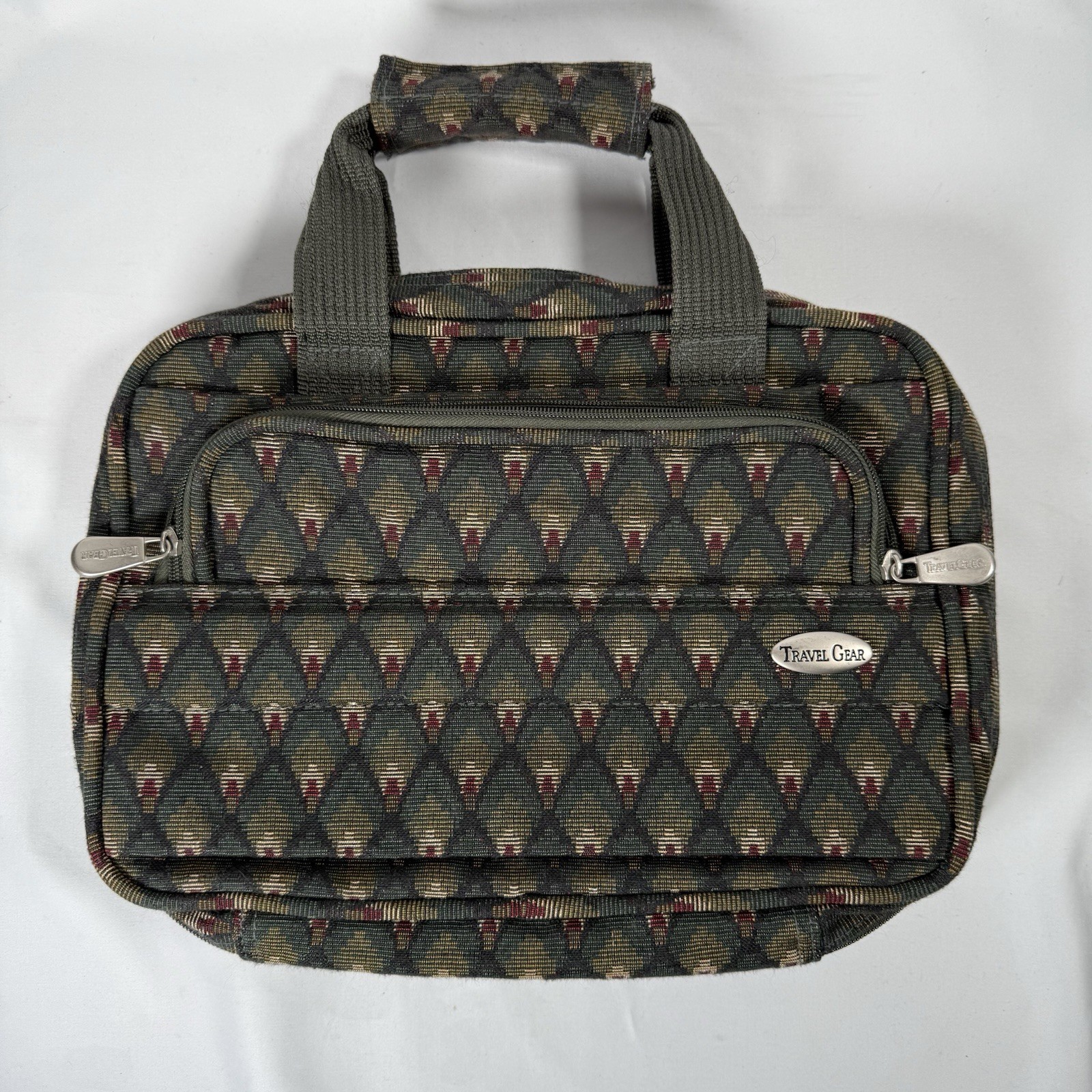 Vintage 90’s Y2K Travel Gear Luggage Hanging Toiletry Bag Peacock Feather Design