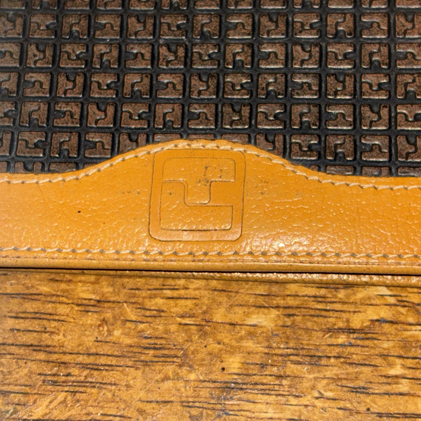 Vintage TED LAPIDUS Paris Leather & Monogramed Passport / Card Holder Wallet