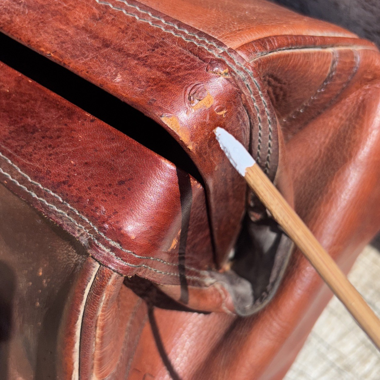 Vintage Brown Large Leather Duffle Travel Or Night/Weekender Bag (Unisex)