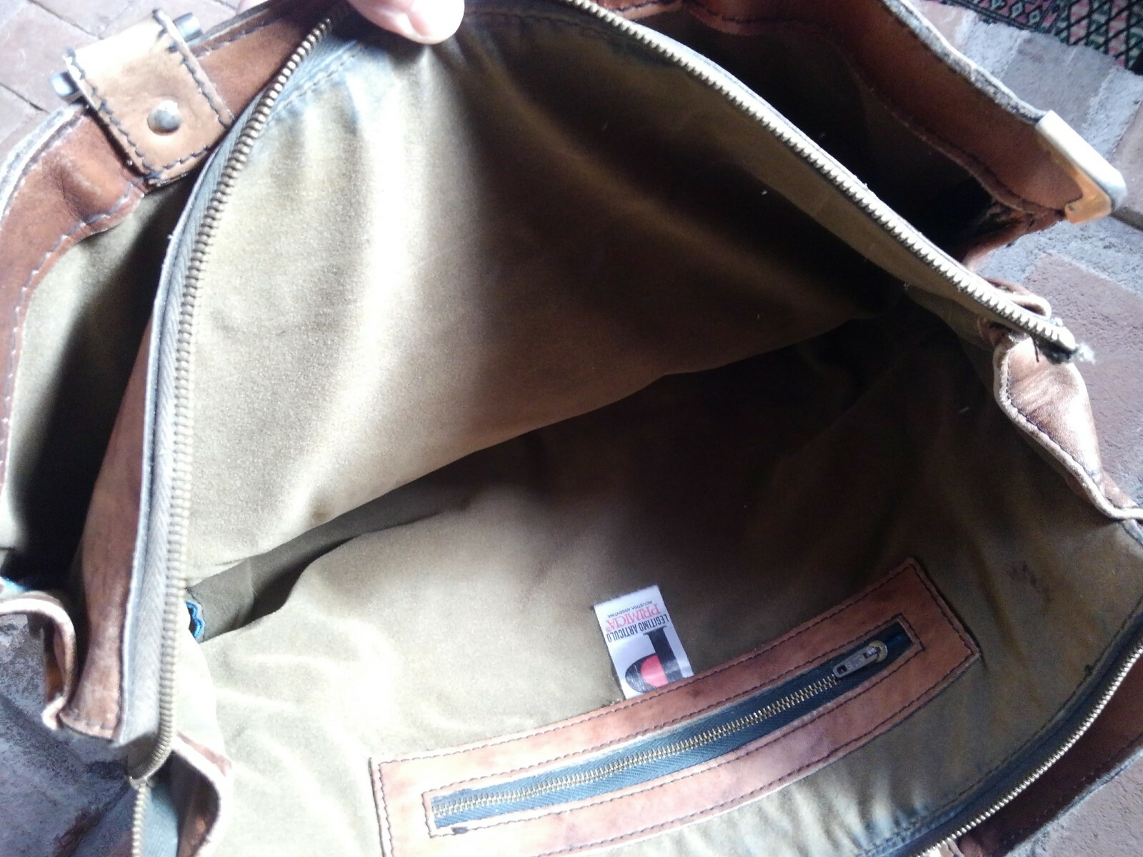 Vintage Argentina Leather Attache Case Hand Bag Brown