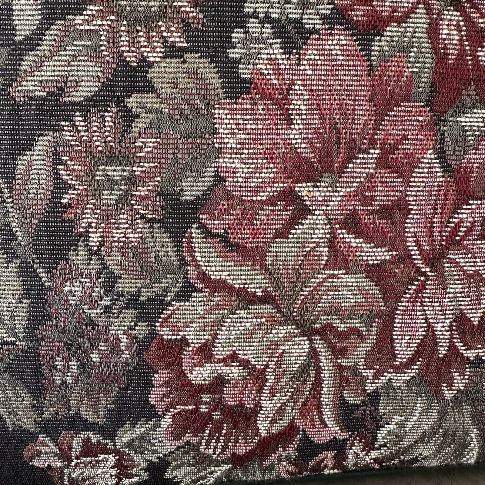 Vintage Travel Gear Tapestry Floral Satchel Luggage Mary Poppins Bag Green Rose