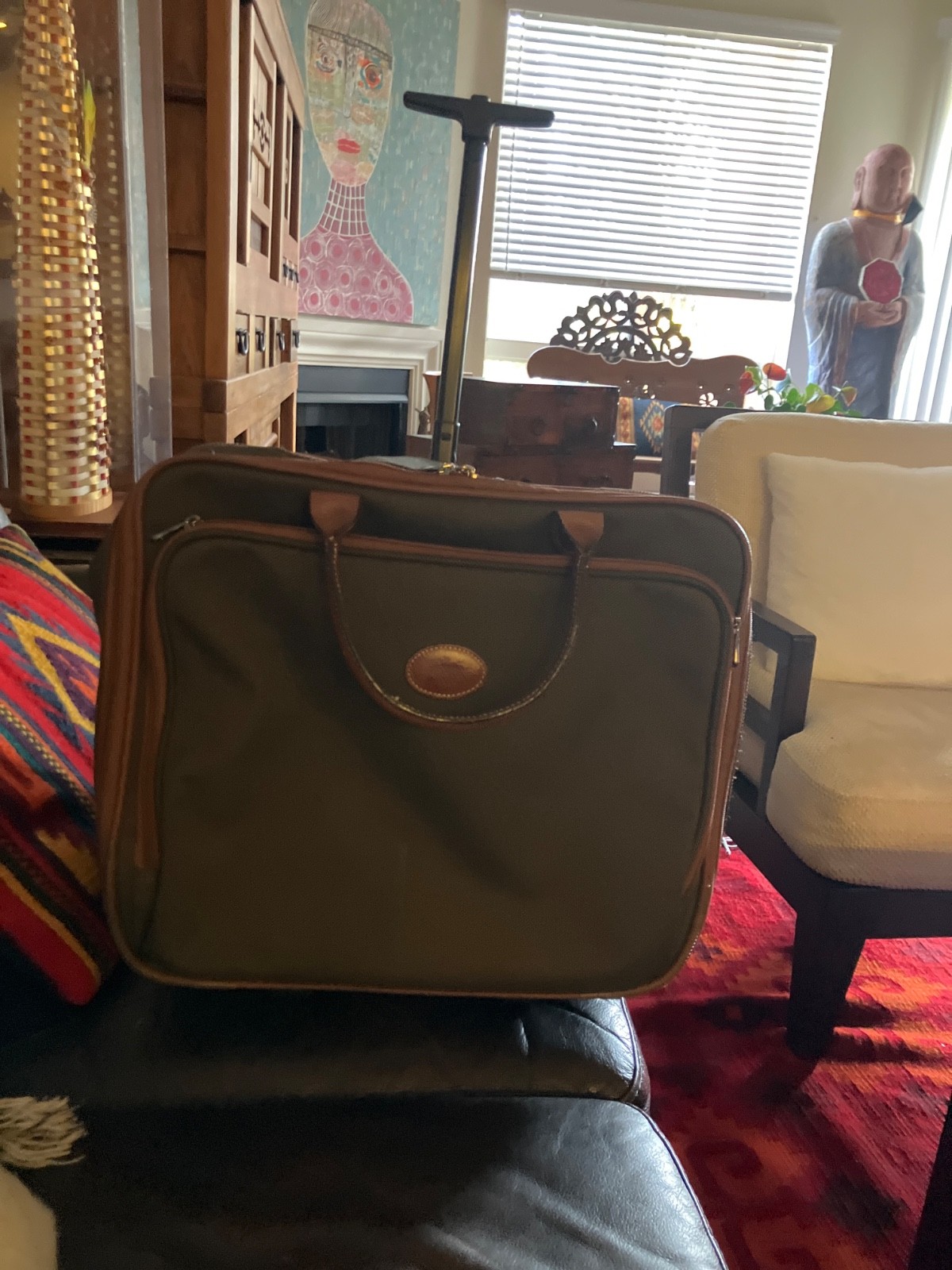 Longchamps mid size authentic vintage roller suitcase bag
