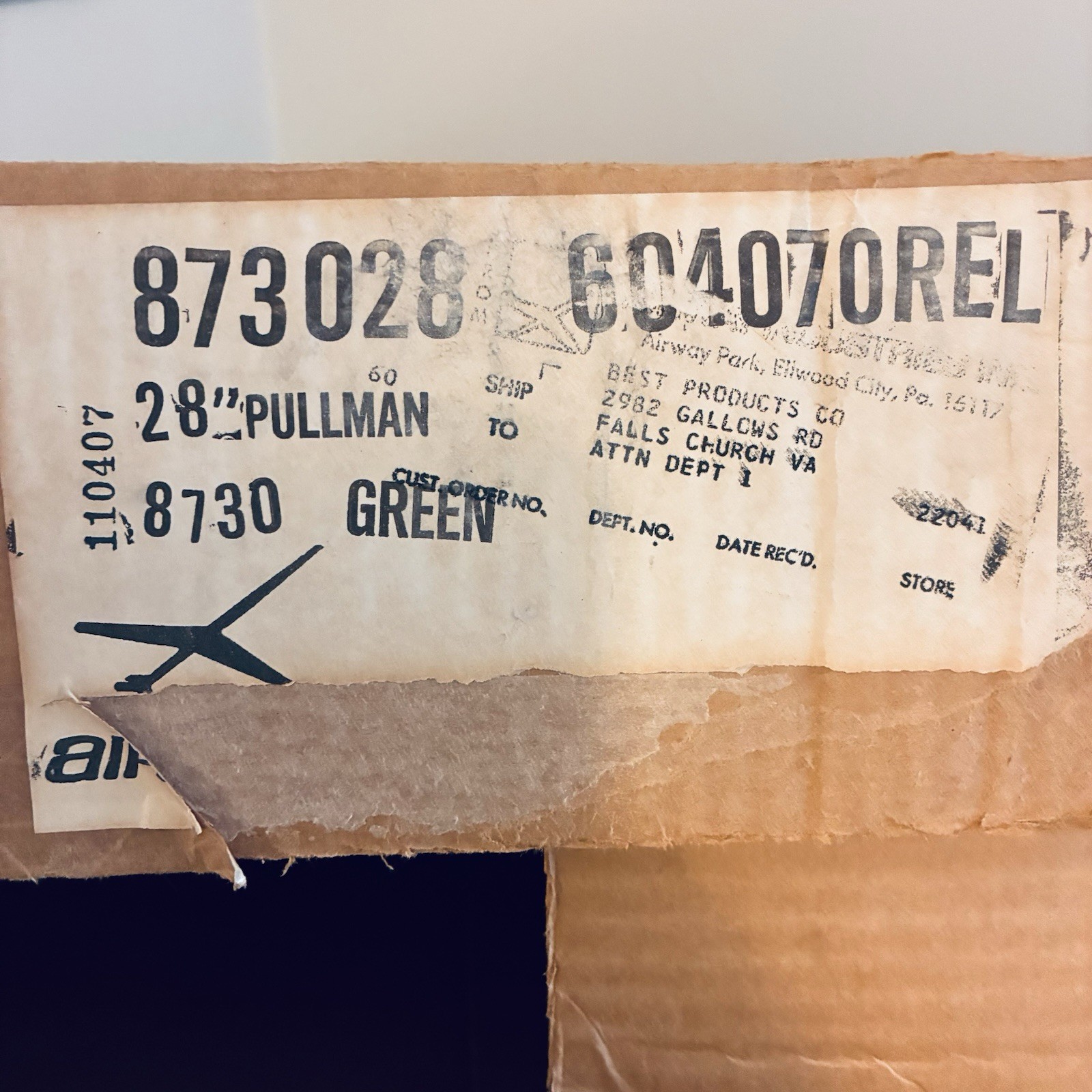 Airway Industries VTG Hardshell Luggage Case 28″ Pullman Lock Key Green w/ Box