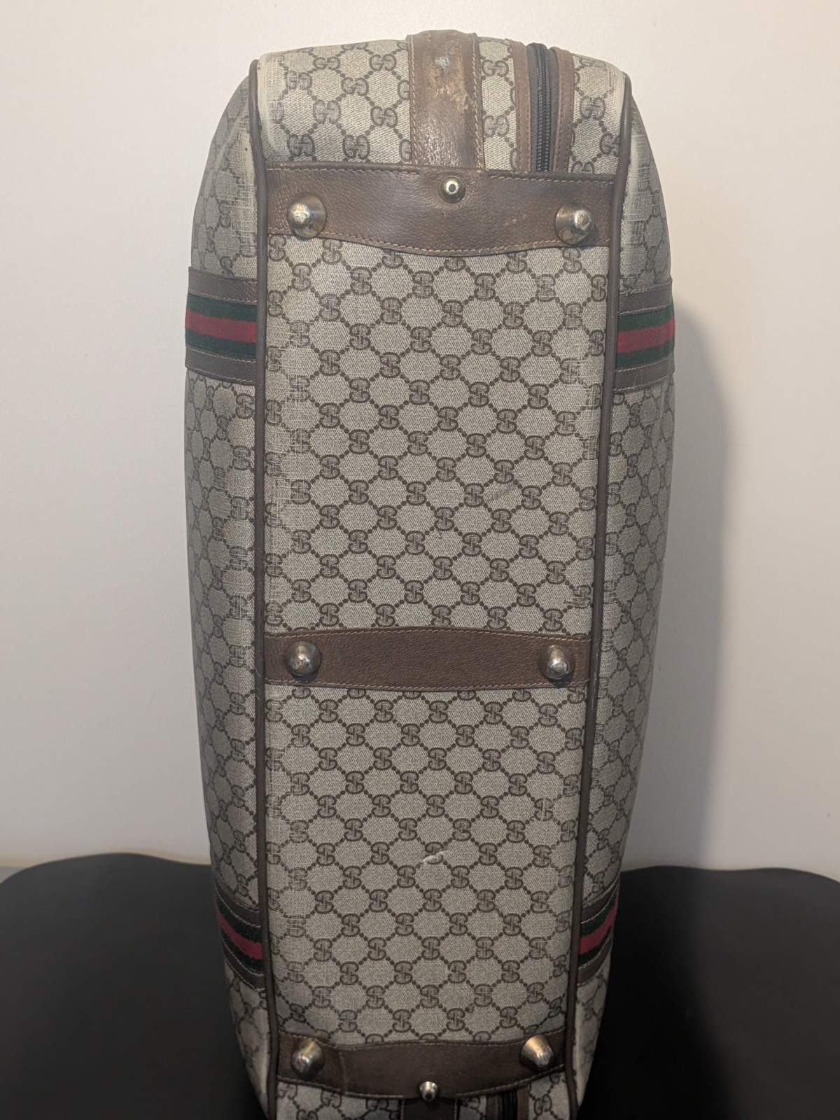 Gucci GG Supreme Logo AUTHENTIC Vintage Suitcase Trunk Travel Luggage WITH COA