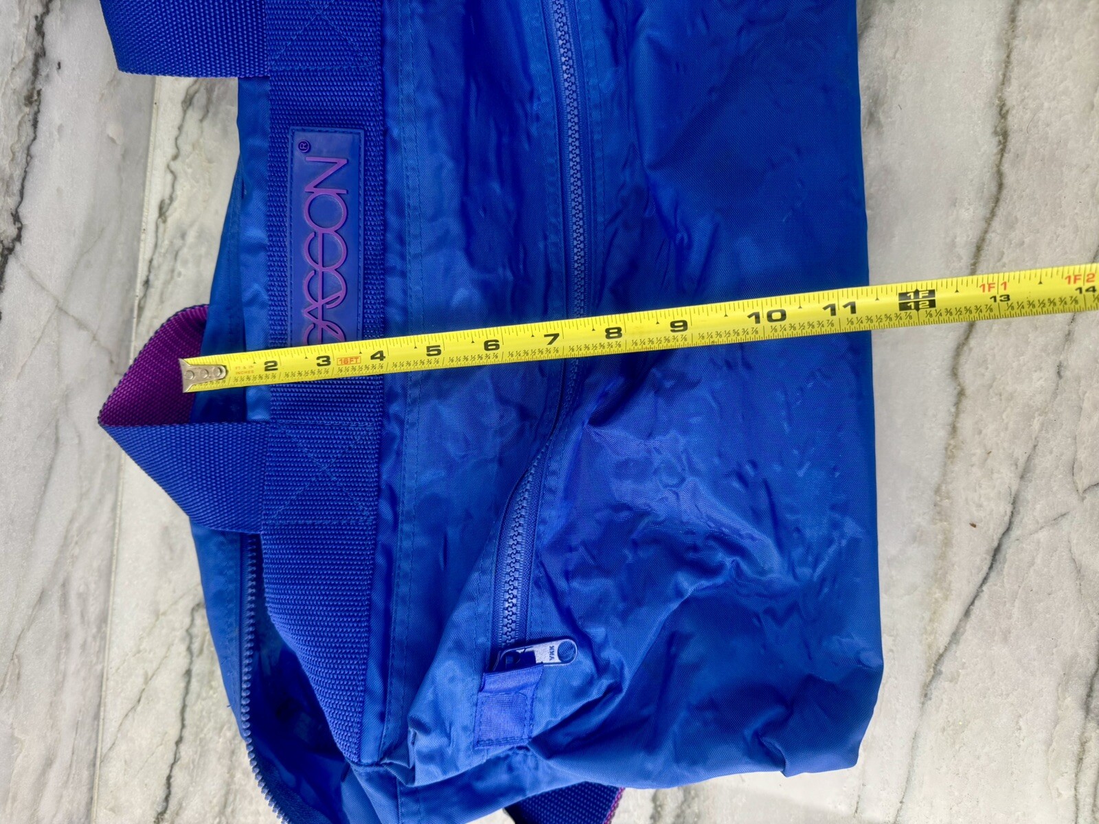 Vintage 80’s Sasson Blue Purple Travel Overnight Soft Duffle Overnight Bag